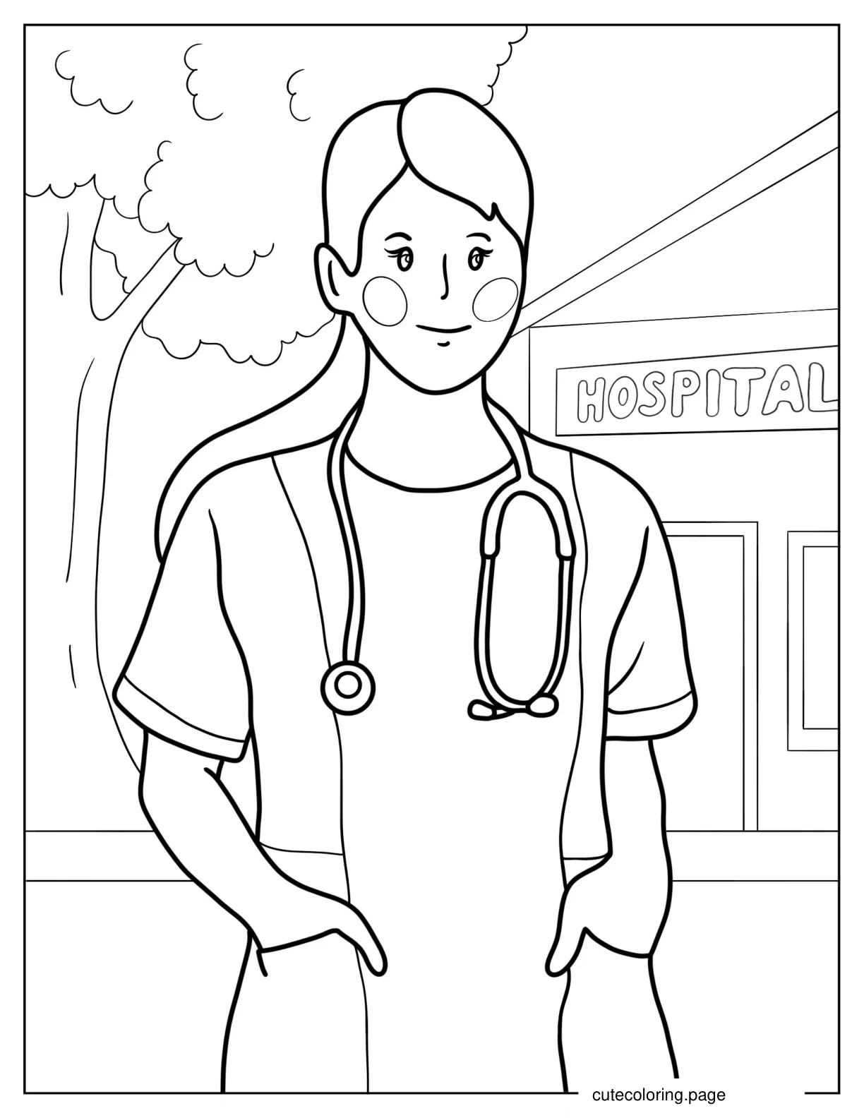 Nurse Coloring Picture coloring page