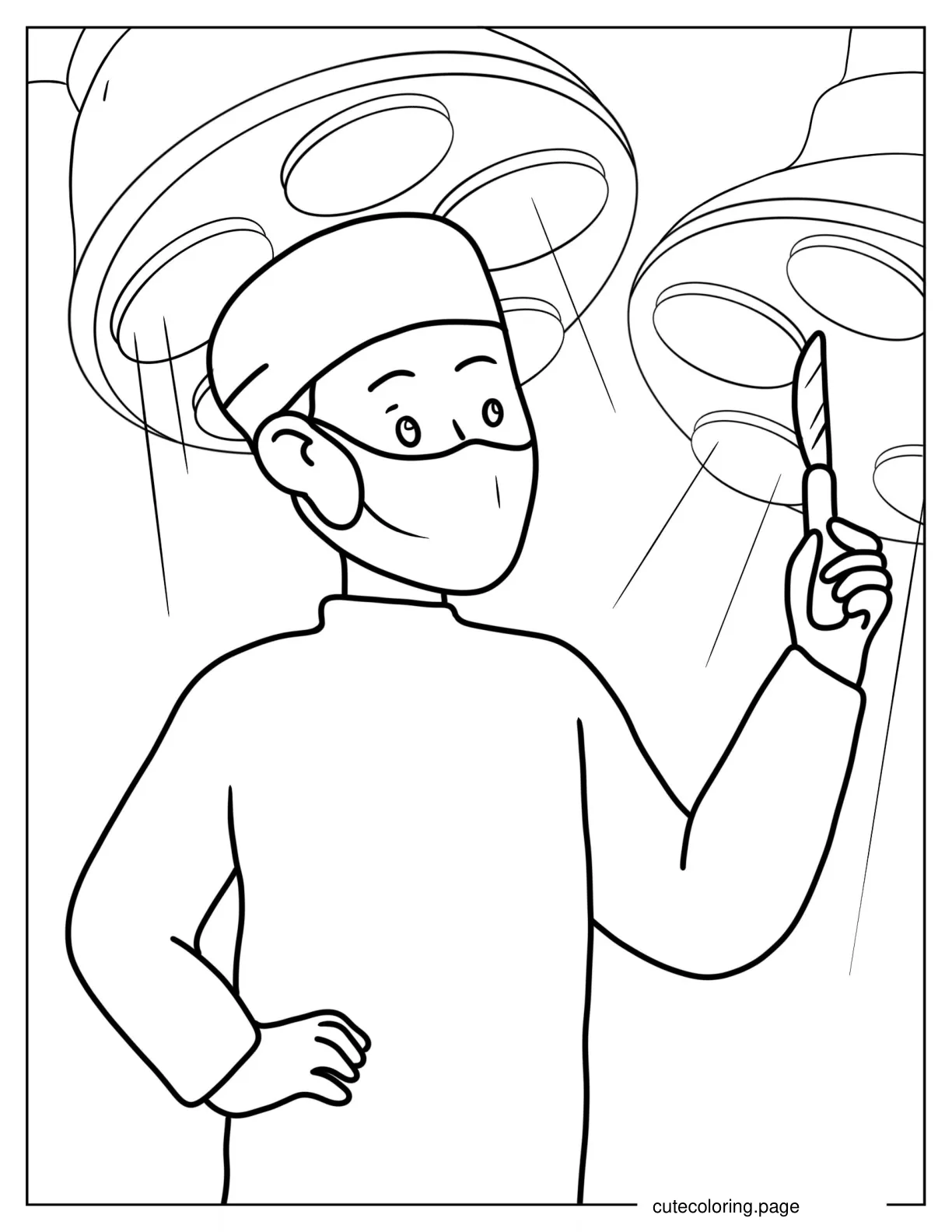 Surgeon In Operating Theatre Coloring Page coloring page