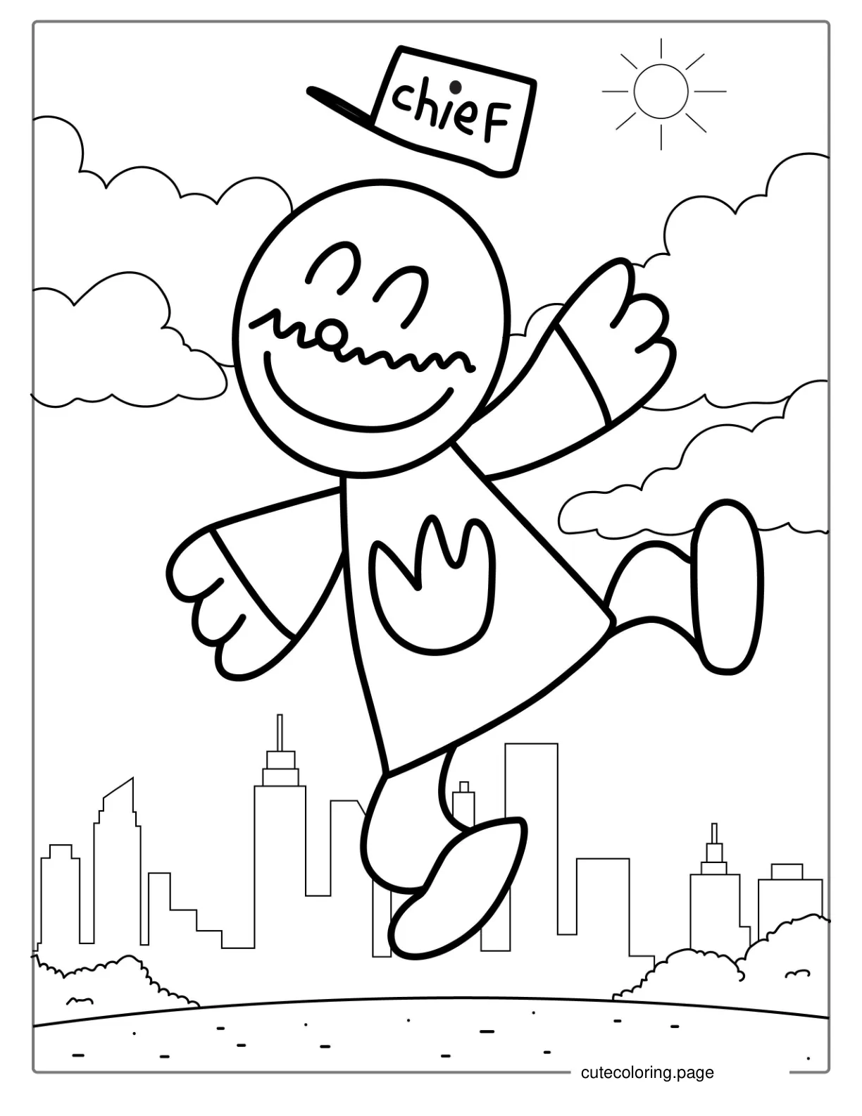 Chief Character From Dog Man To Color coloring page