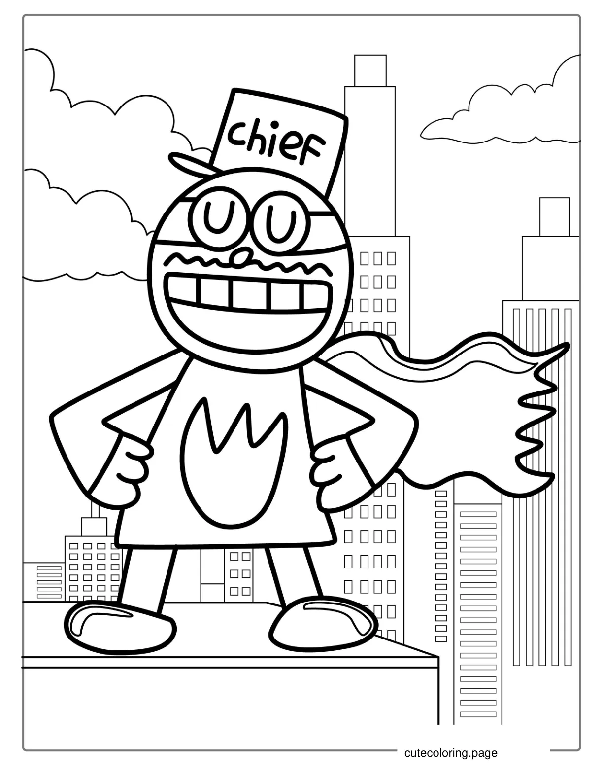 Coloring Page Of Chief From Dog Man Books coloring page