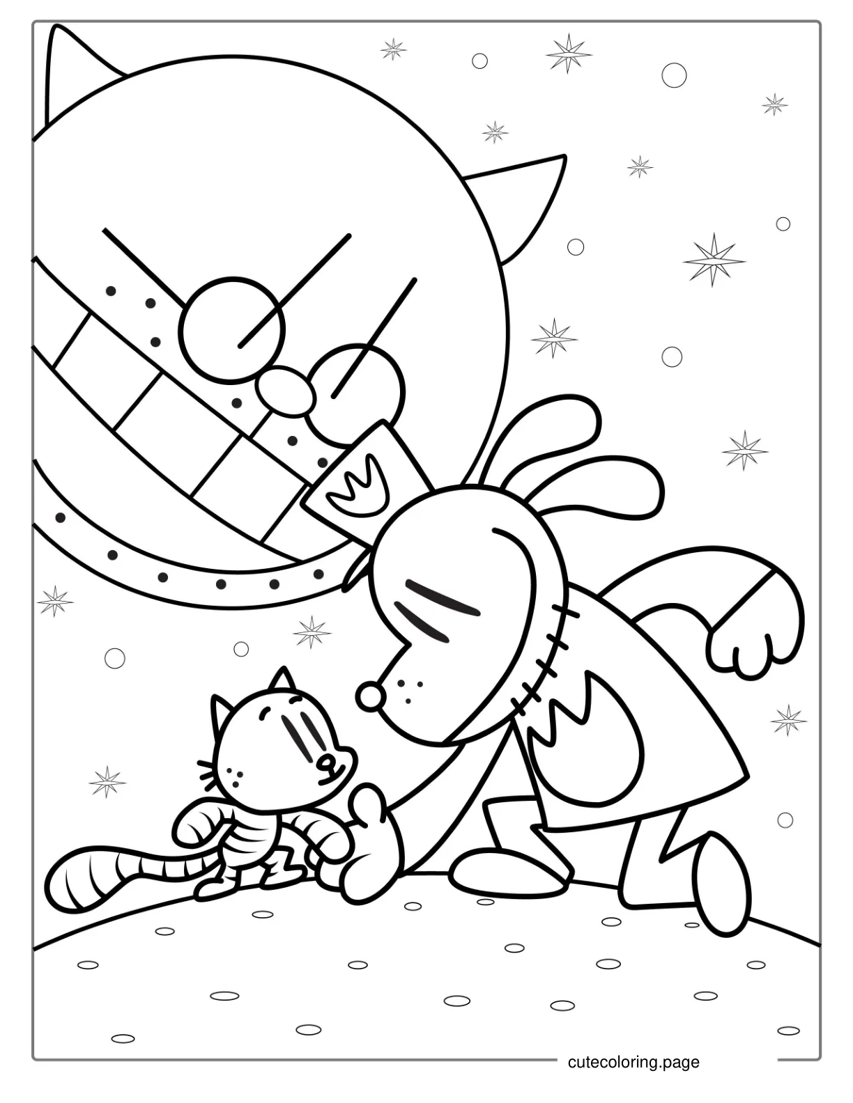 Coloring Page Of Dog Man Helping Petey coloring page