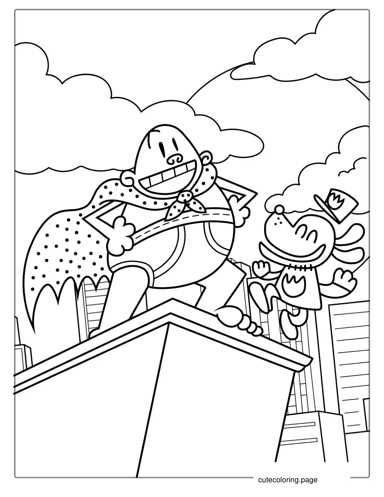 Dog Man With Captain Underpants Coloring Page coloring page