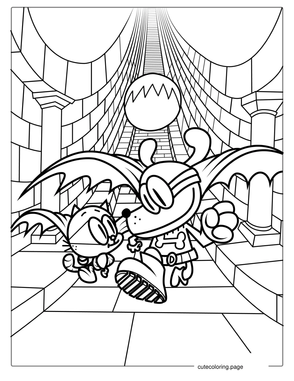 The Bark Knight And Lil Petey Coloring Sheet coloring page