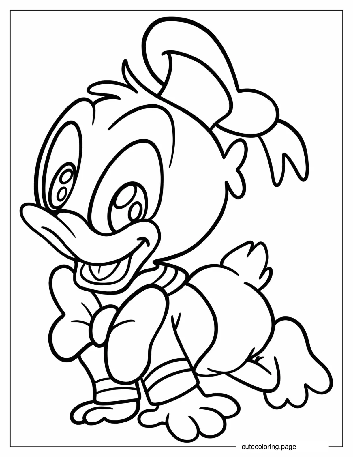 Baby Donald Duck Crawling coloring page