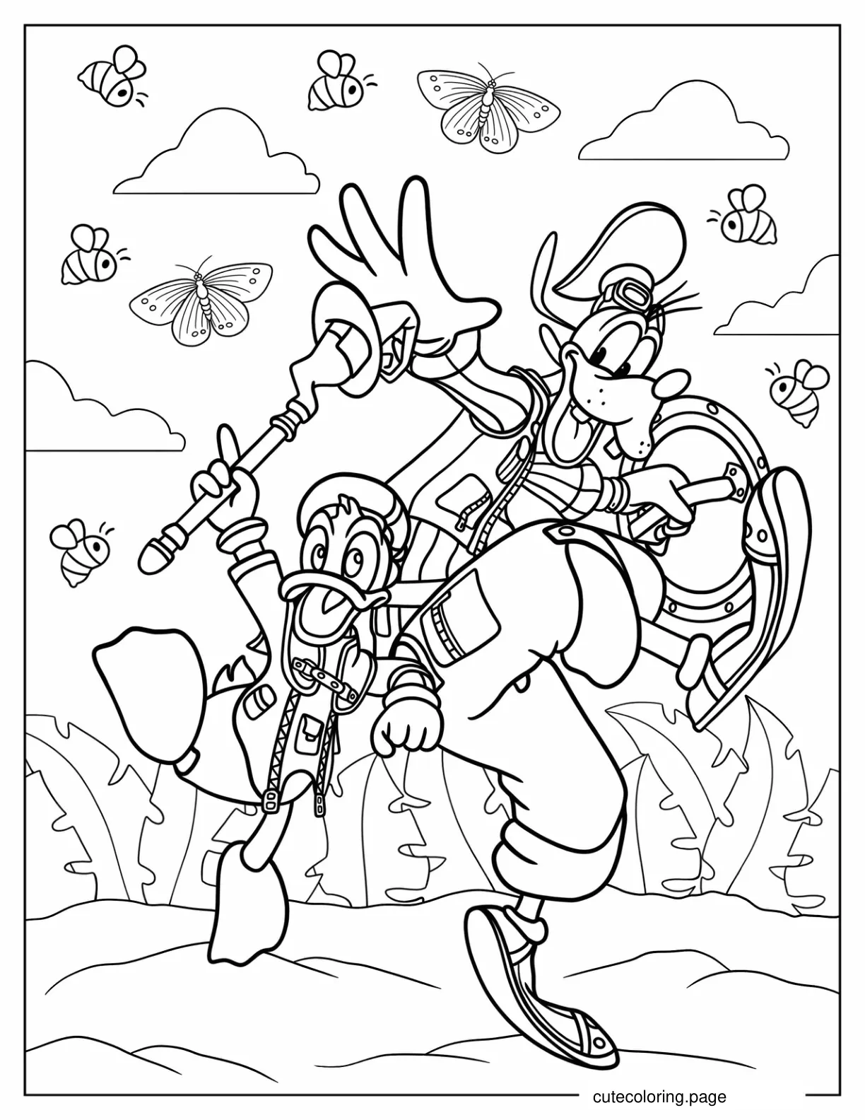 Coloring Page Of Donald Duck And Goofy coloring page