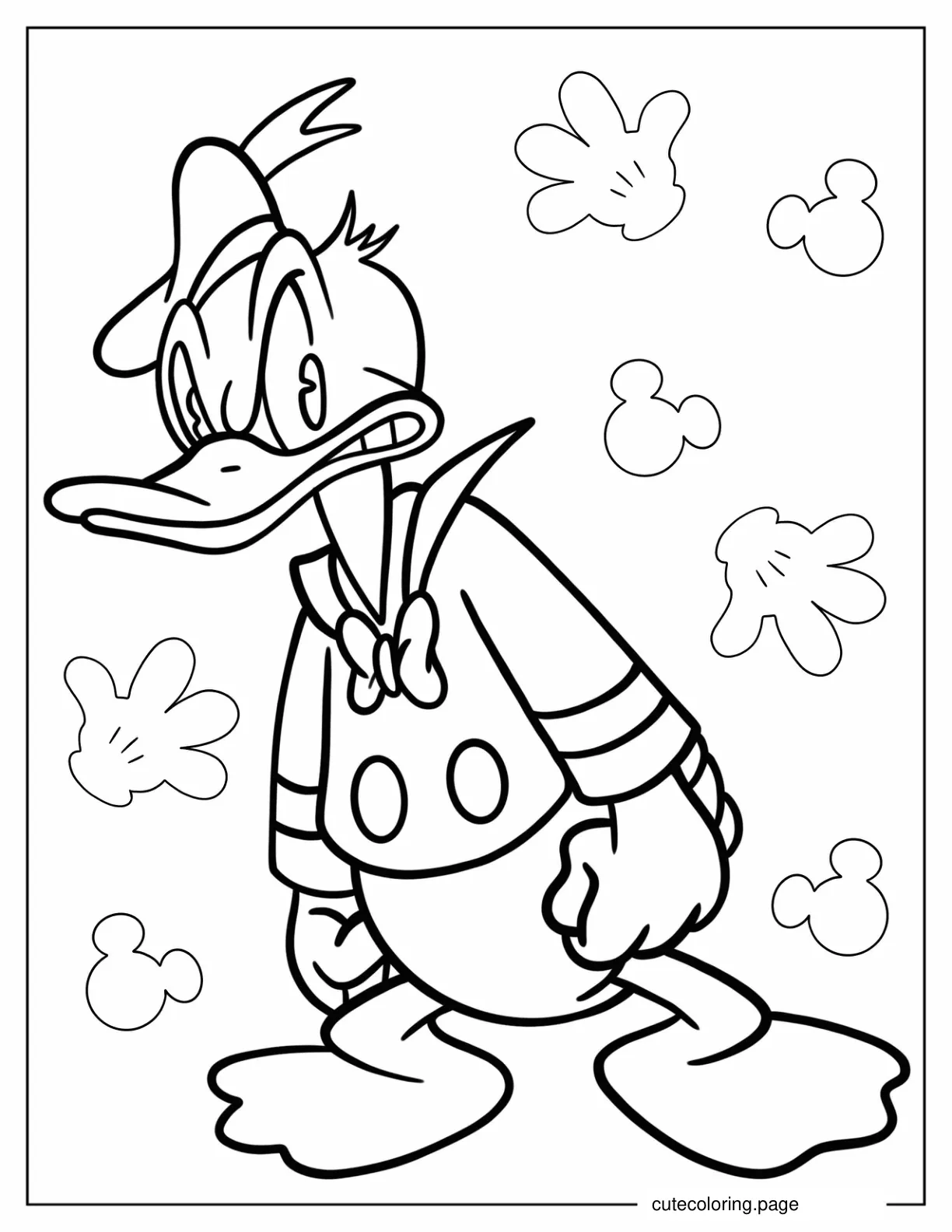 Coloring Sheet Of Angry Donald Duck coloring page