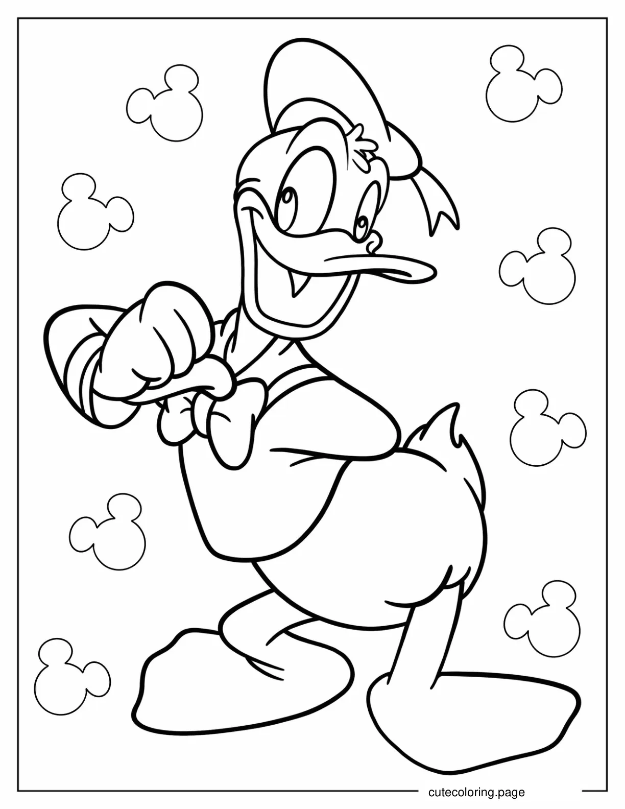 Cute Donald Duck Coloring Page coloring page