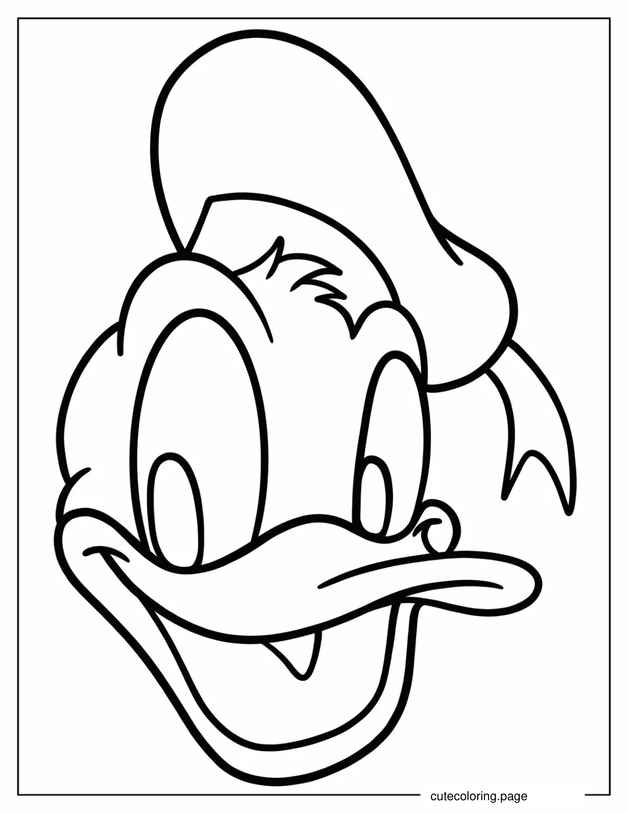 Donald Duck Face Coloring In For Preschoolers coloring page