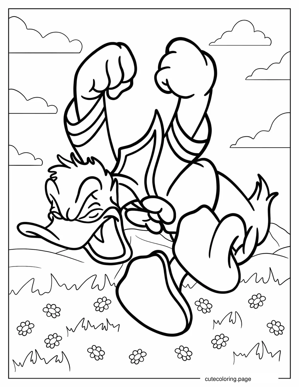 Donald Duck Throwing A Fit coloring page