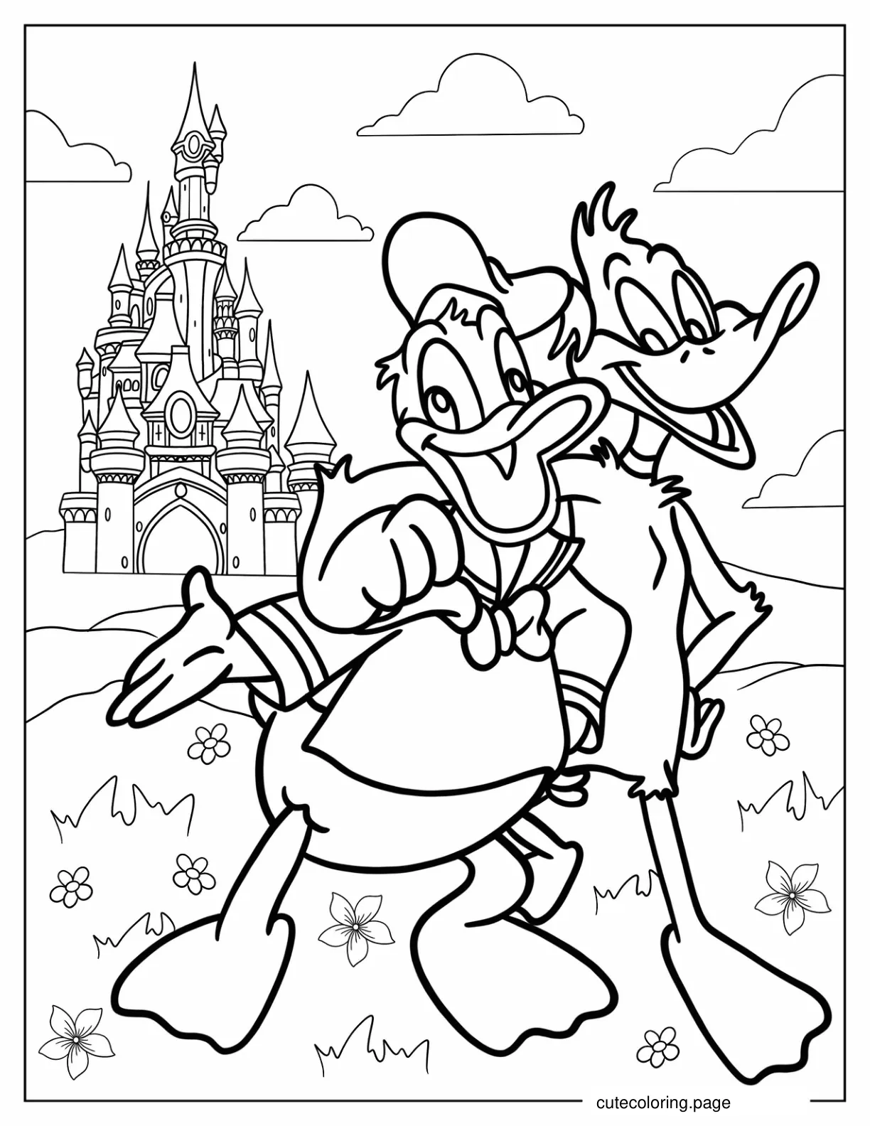 Donald Duck With Daffy Duck coloring page