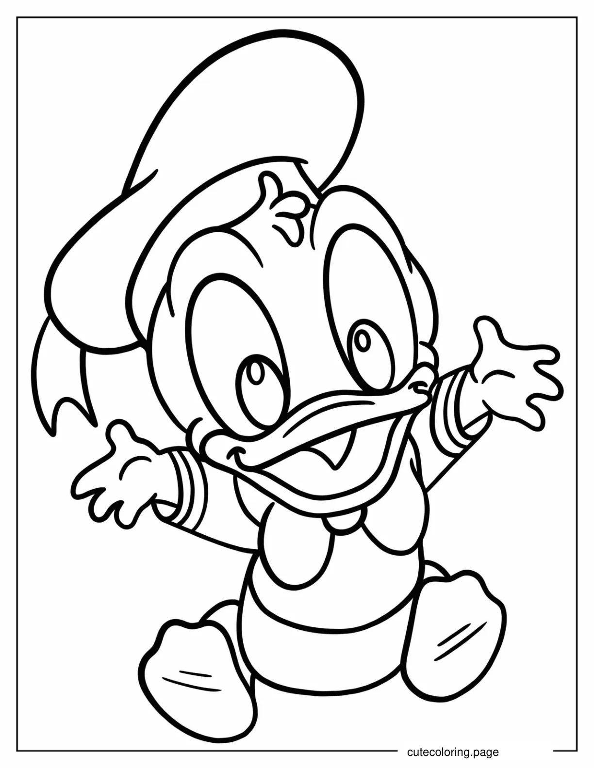 Kawaiii Baby Donald Duck coloring page