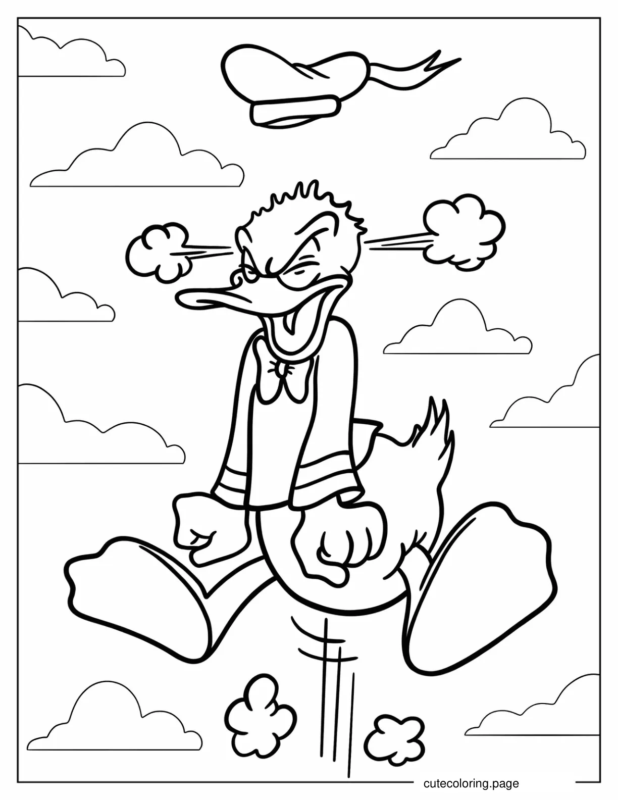 Mad Donald Duck Coloring Sheet coloring page