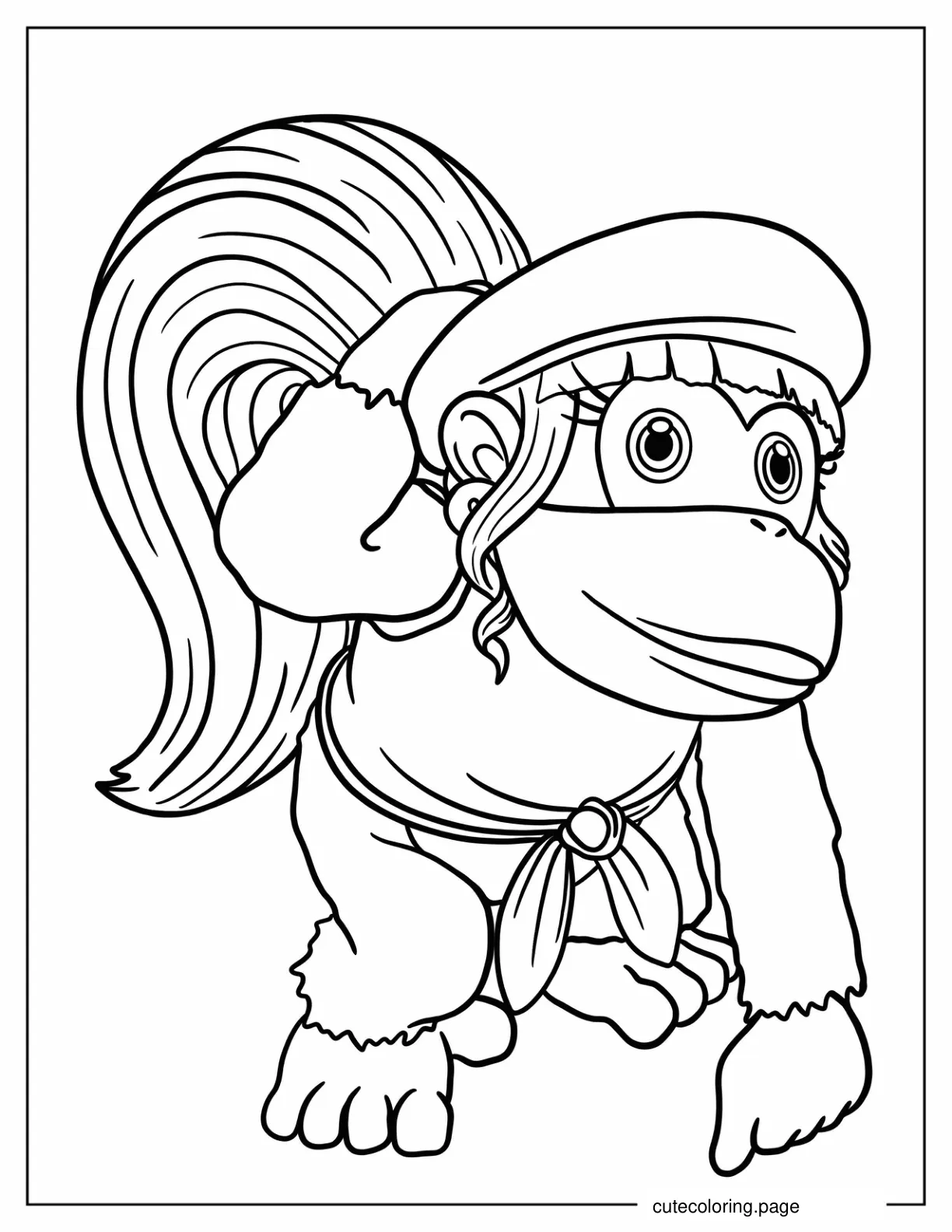 Dixie Kong Coloring Sheet For Kids coloring page