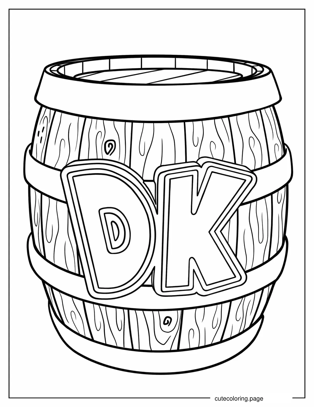 Donkey Kong Barrel Coloring Sheet For Kids coloring page