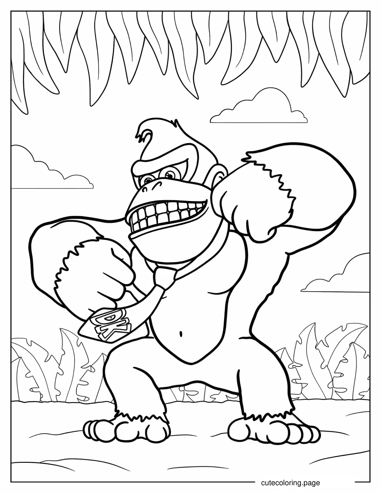 Donkey Kong Thumping On Chest coloring page