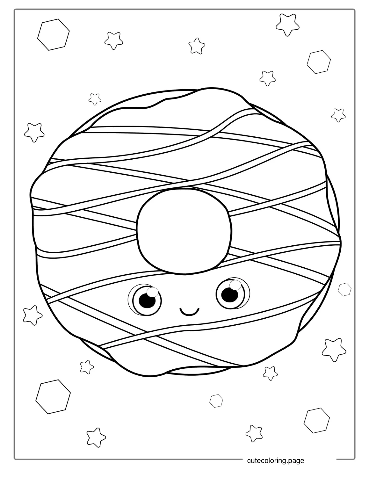 Adorable Donut With Chocolate And Vanilla Glaze coloring page