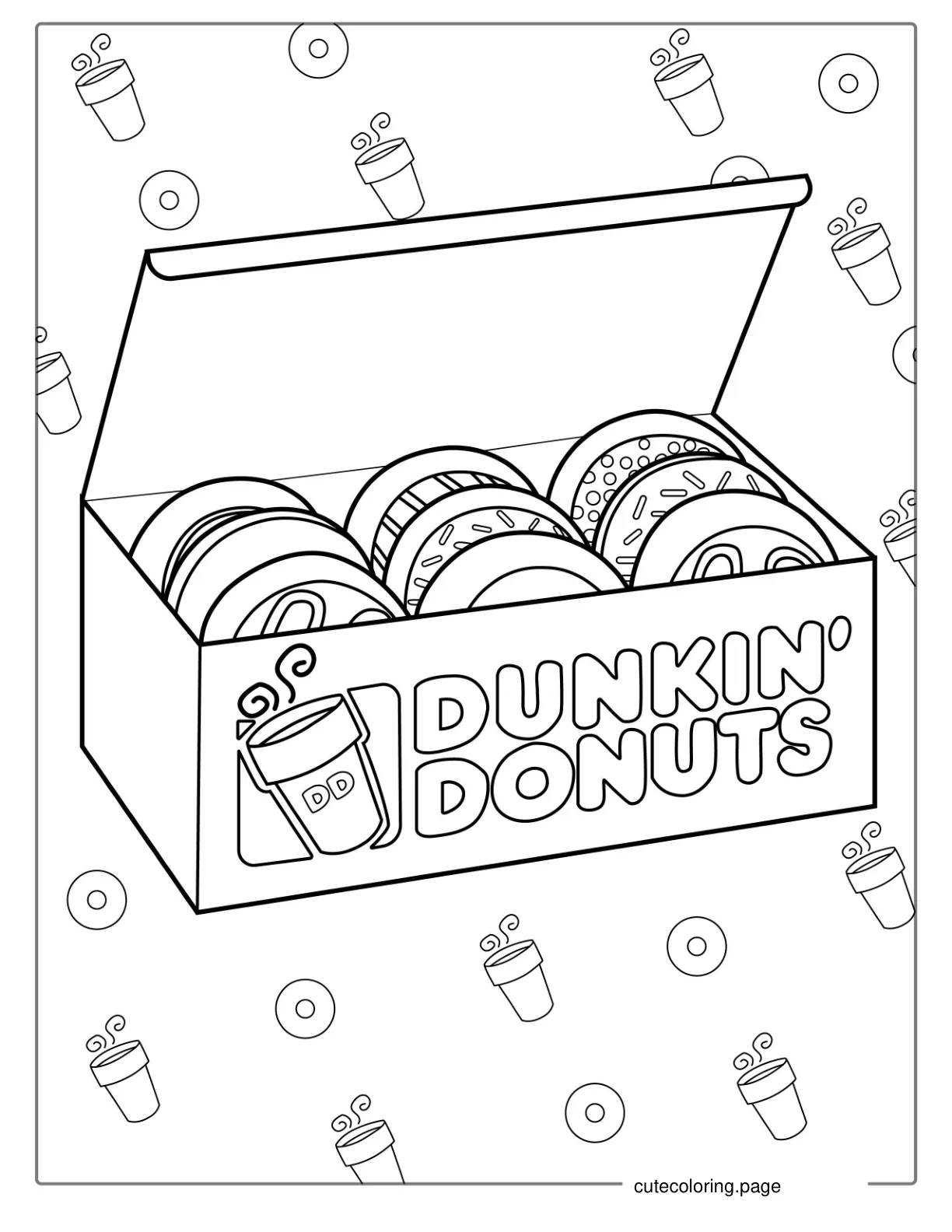 Dozen Dunkin Donuts Coloring Sheet coloring page