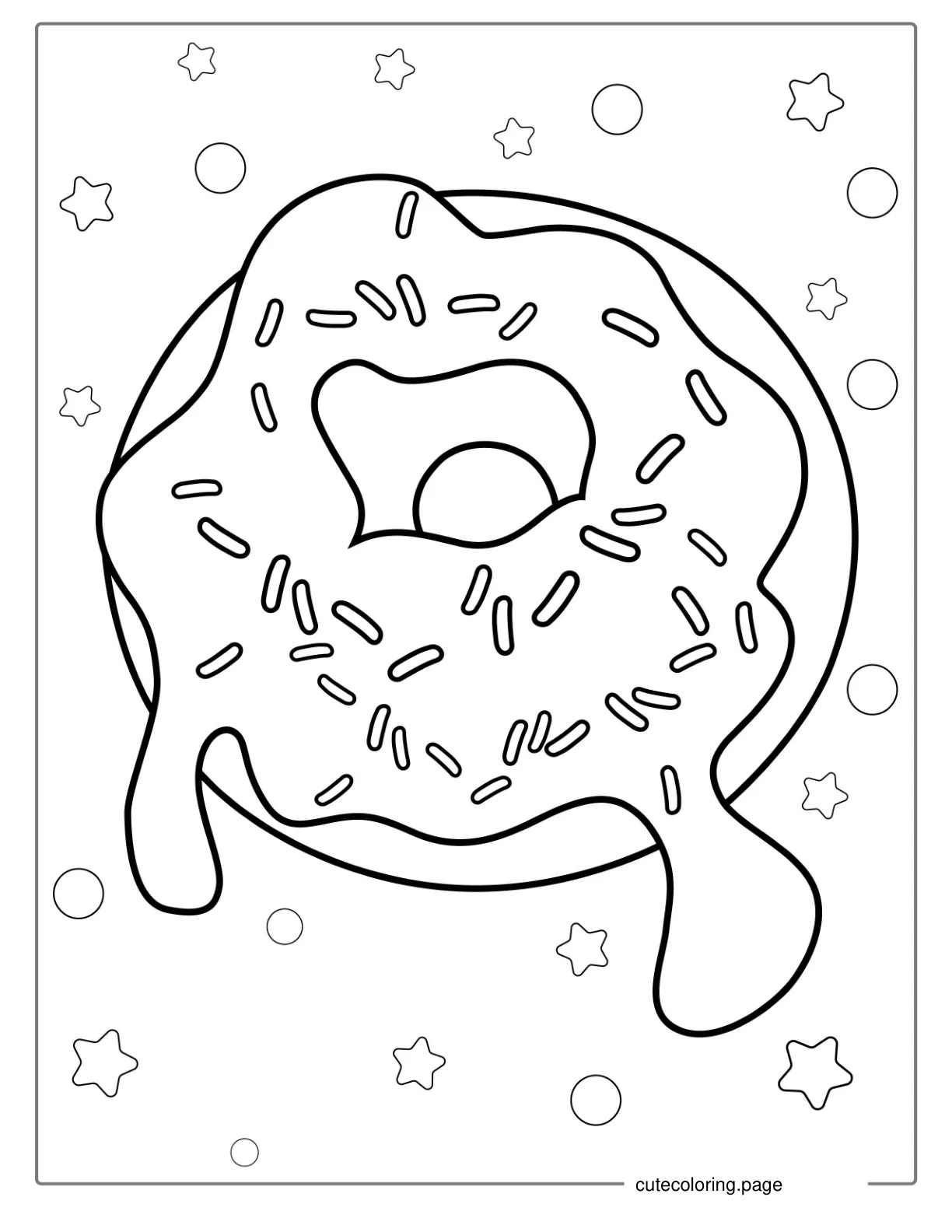 Simple Outline Of Donut With Icing To Color coloring page