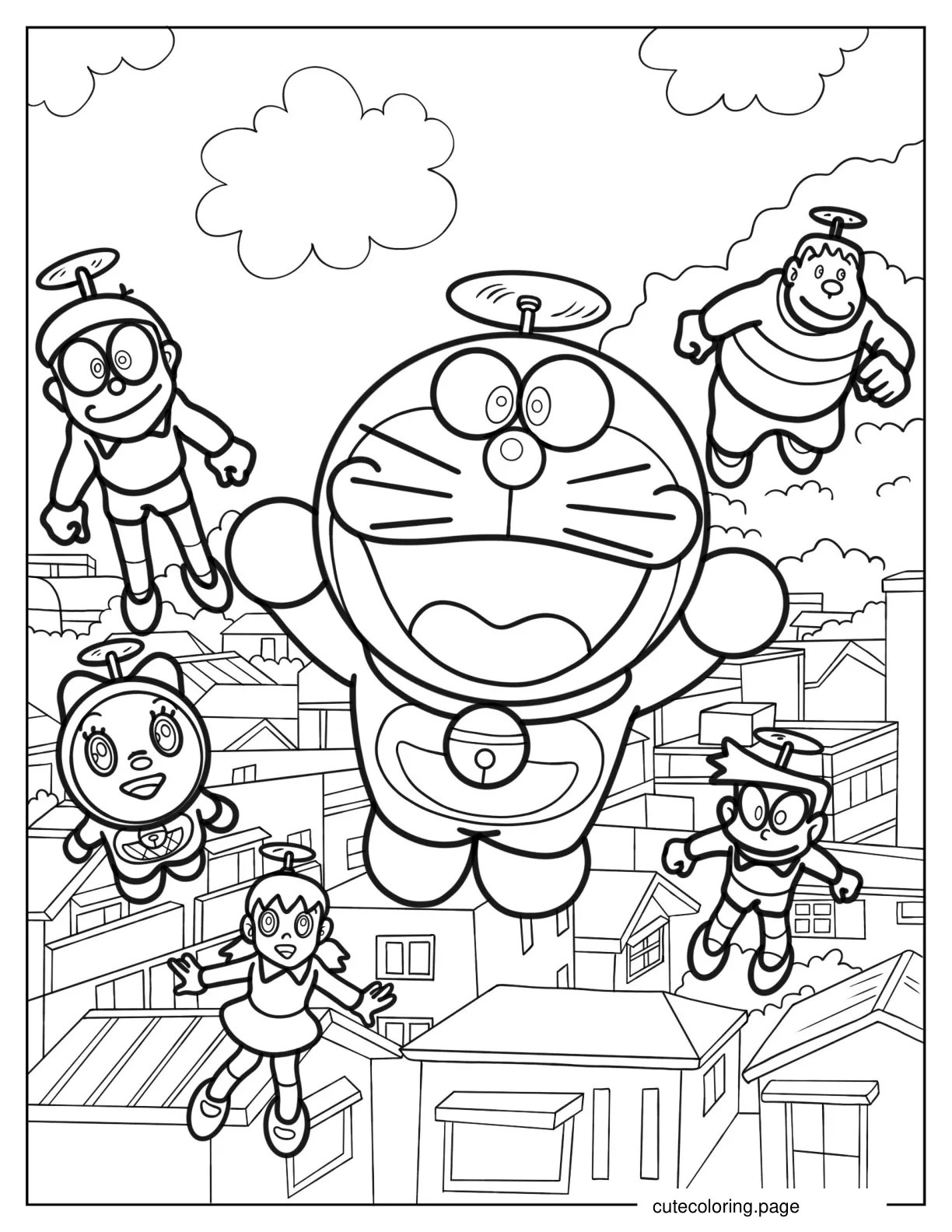 Coloring Page Of Doraemon Poster coloring page