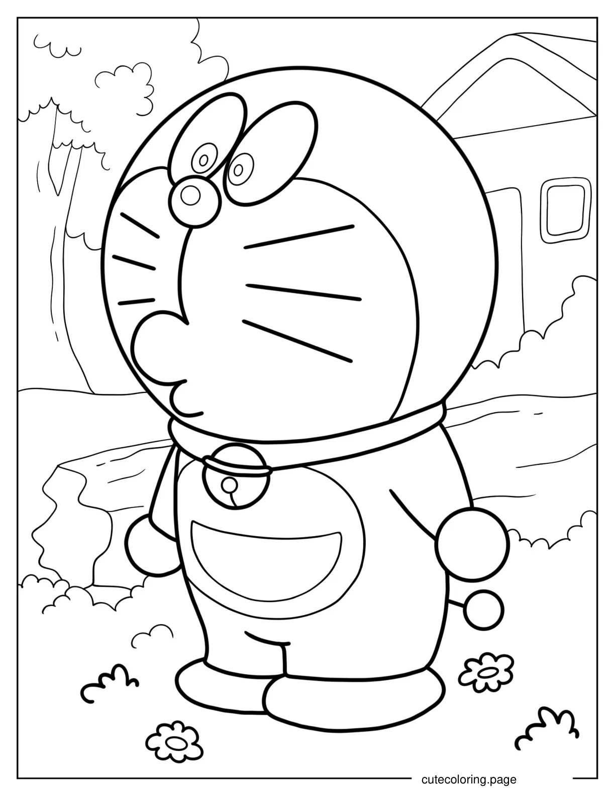 Curious Doraemon Coloring In For Preschoolers coloring page