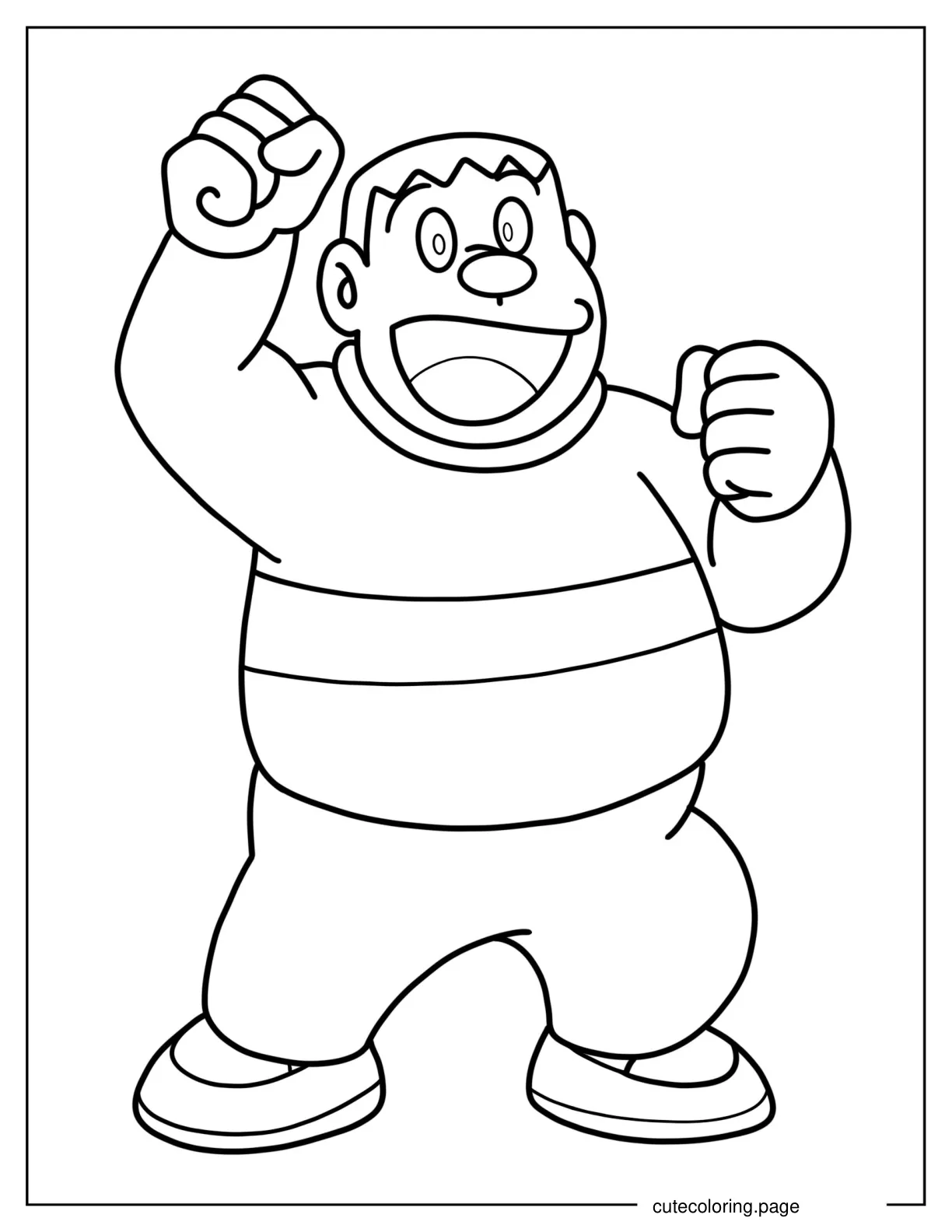 Outline Of Takeshi Goda Cheering coloring page