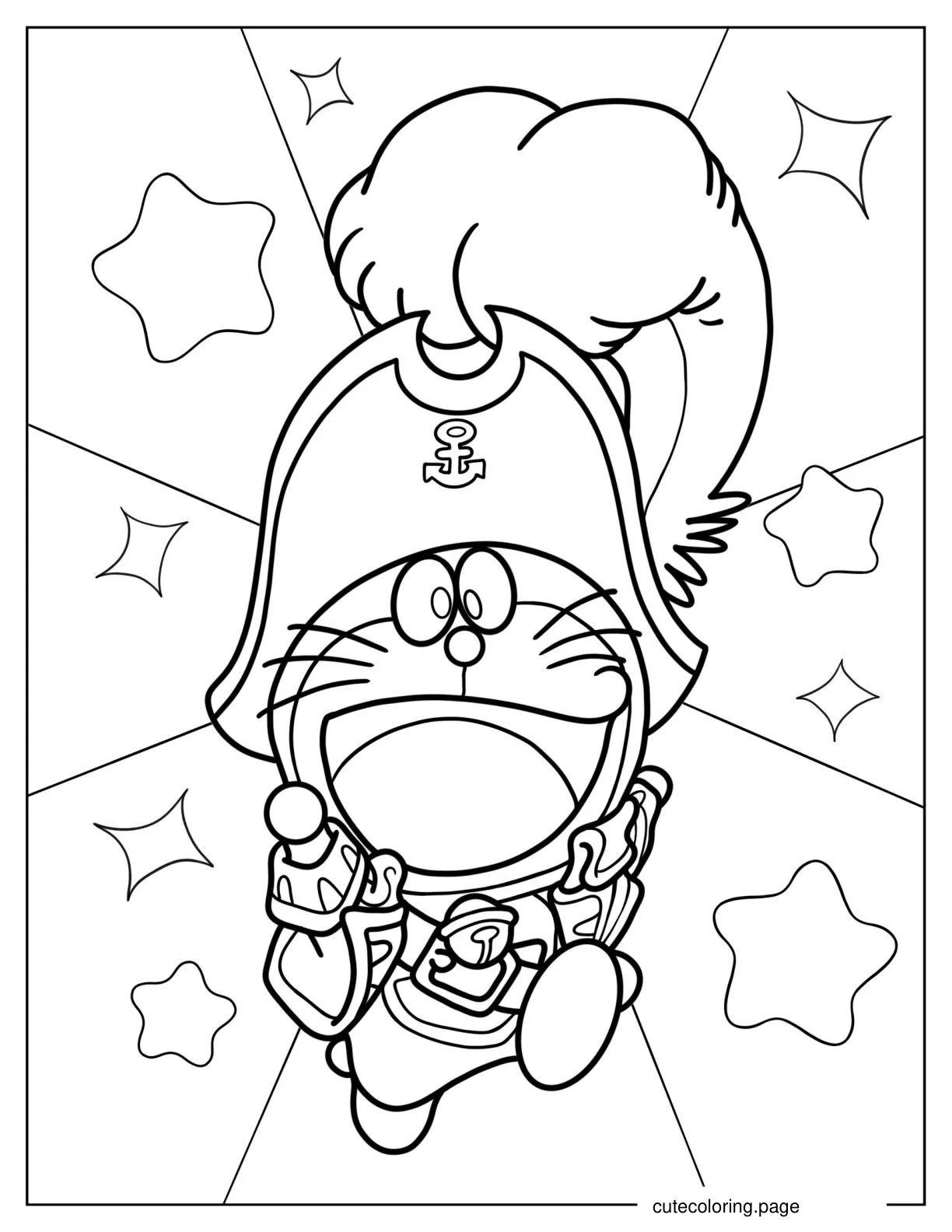 Pirate Doraemon coloring page