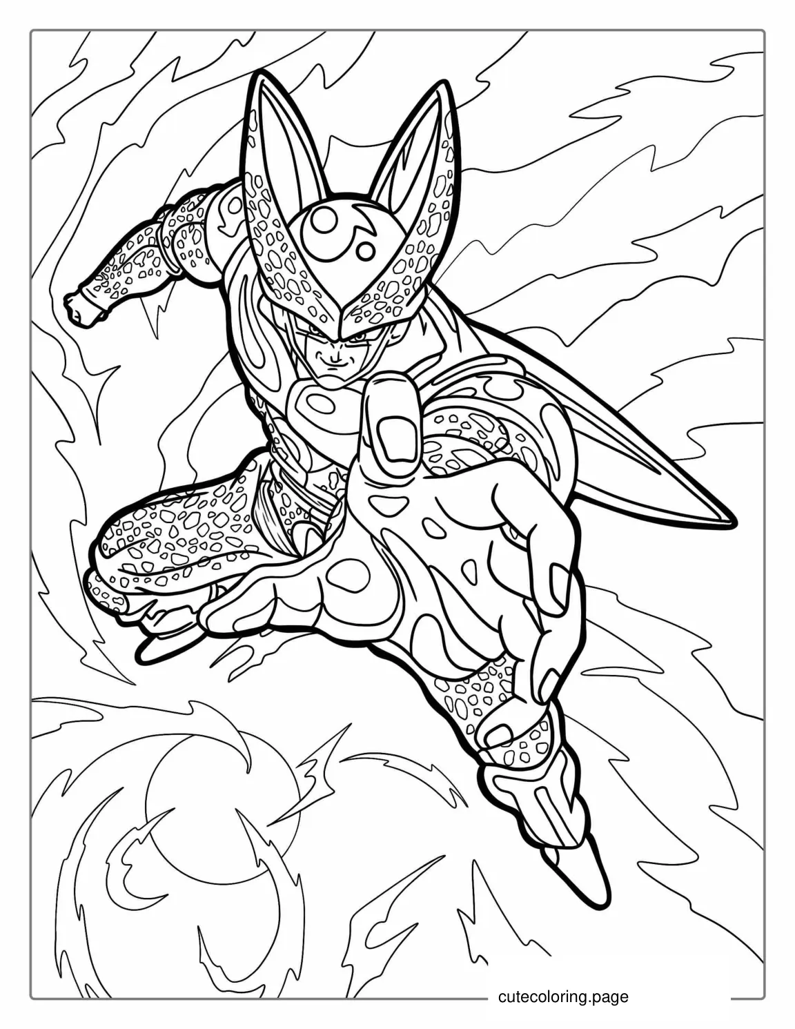 Cell Villain From Dragon Ball Z coloring page