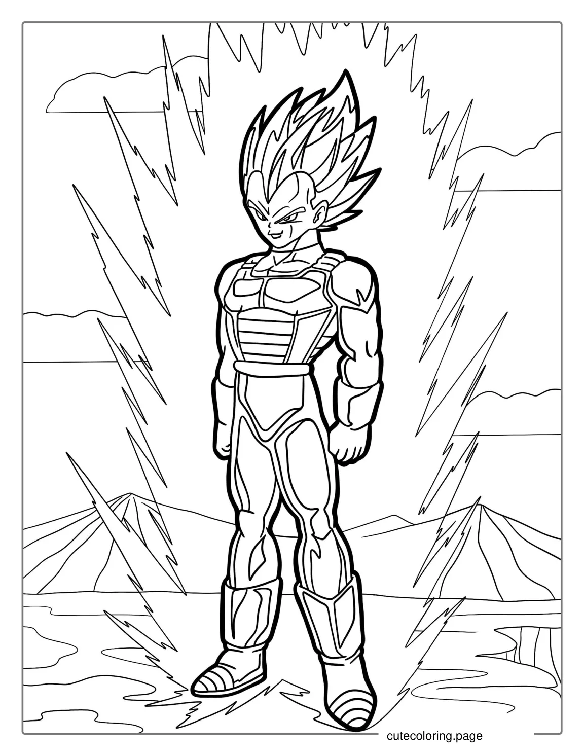 Coloring Page Of Super Saiyan Vegeta coloring page