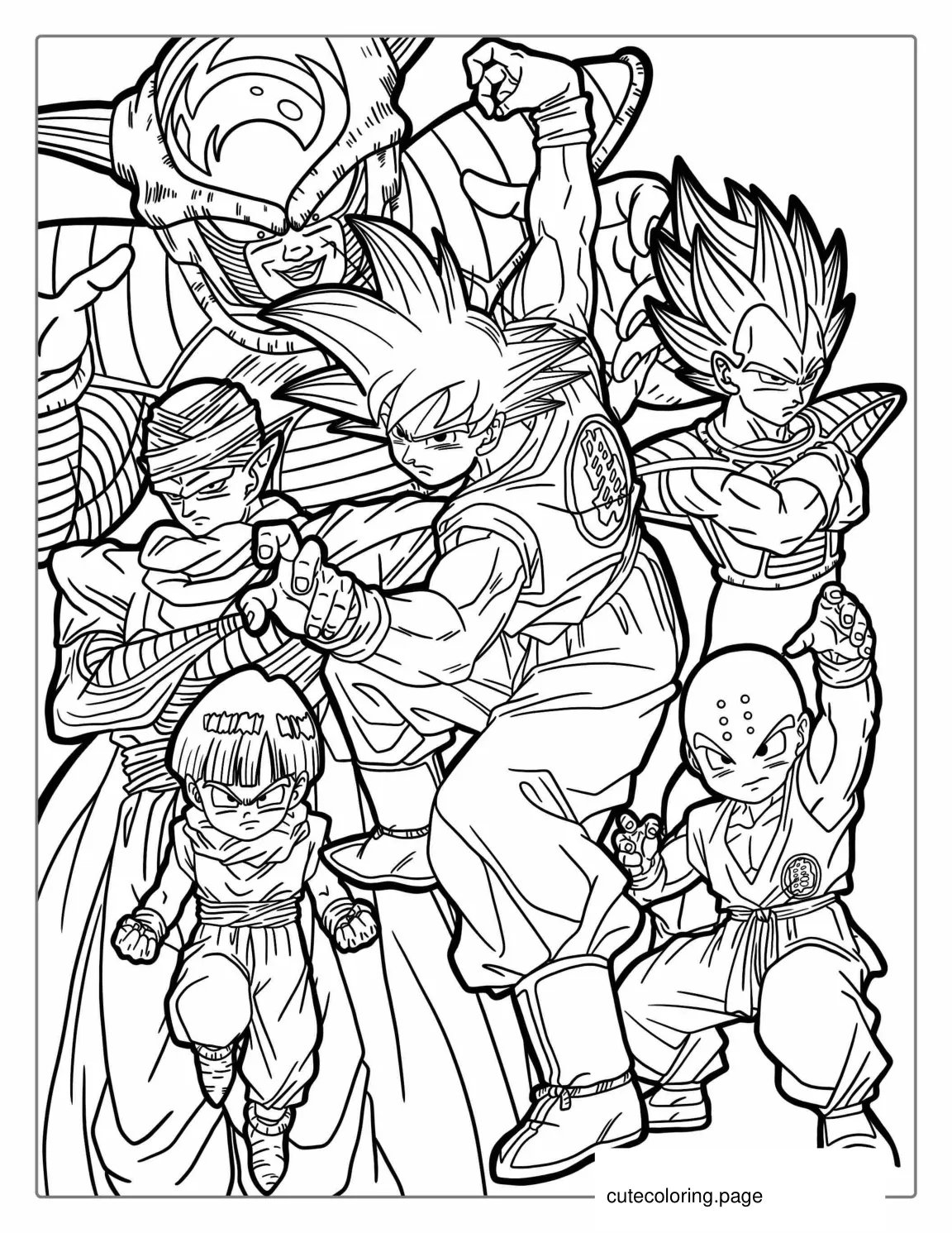 Detailed Coloring Sheet Of Dragon Team coloring page