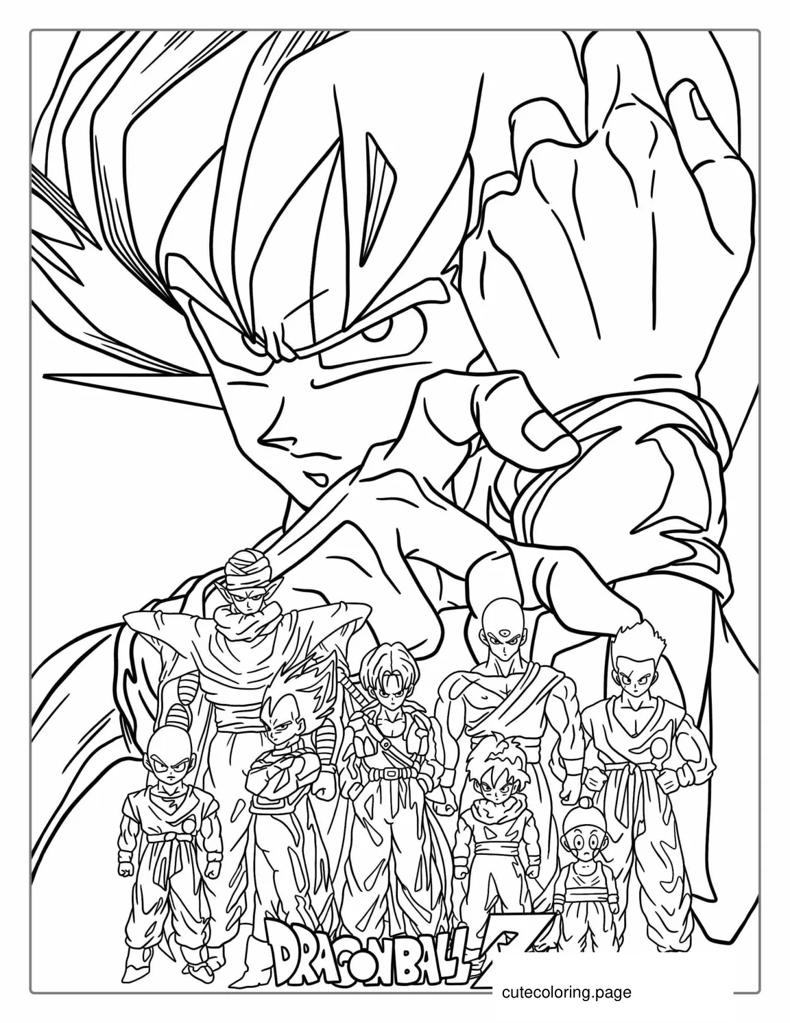 Dragon Ball Z Dragon Team Coloring Page coloring page