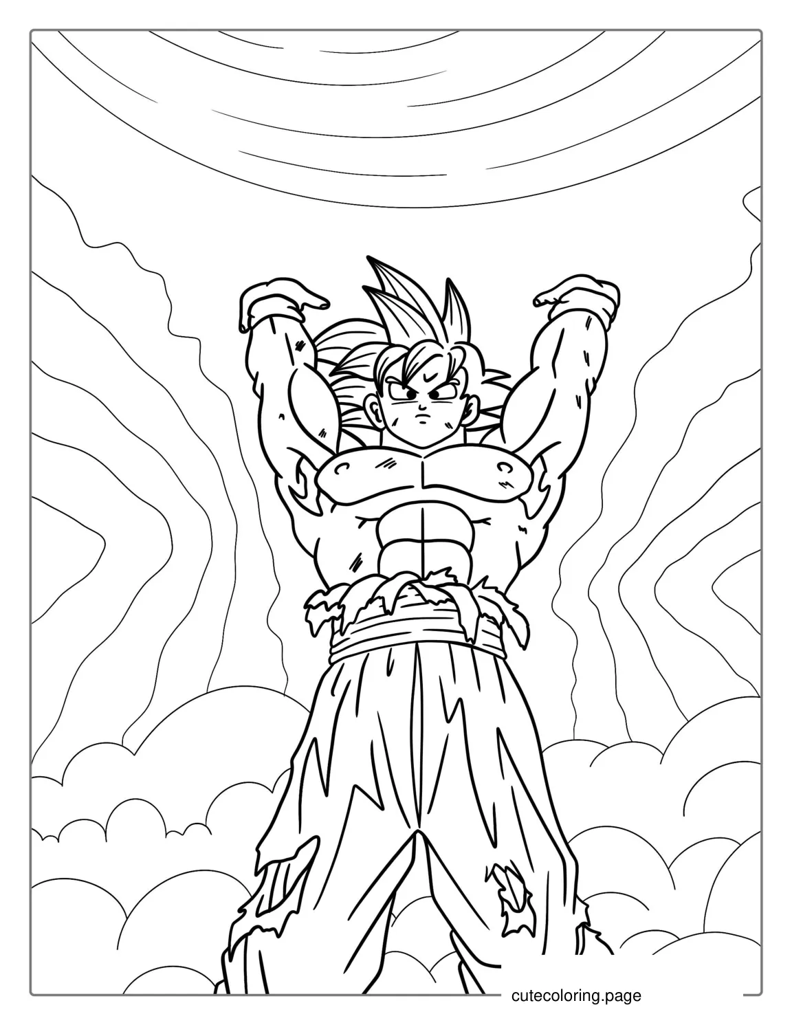 Goku Spirit Bomb Coloring Page coloring page