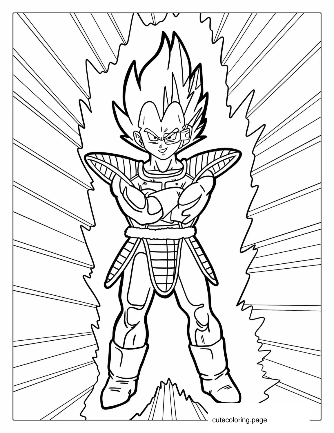 Super Saiyan Vegeta From Dragon Ball Z To Color coloring page