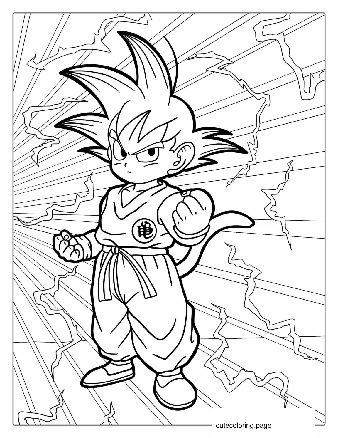 Young Goku Coloring Page For Kids coloring page