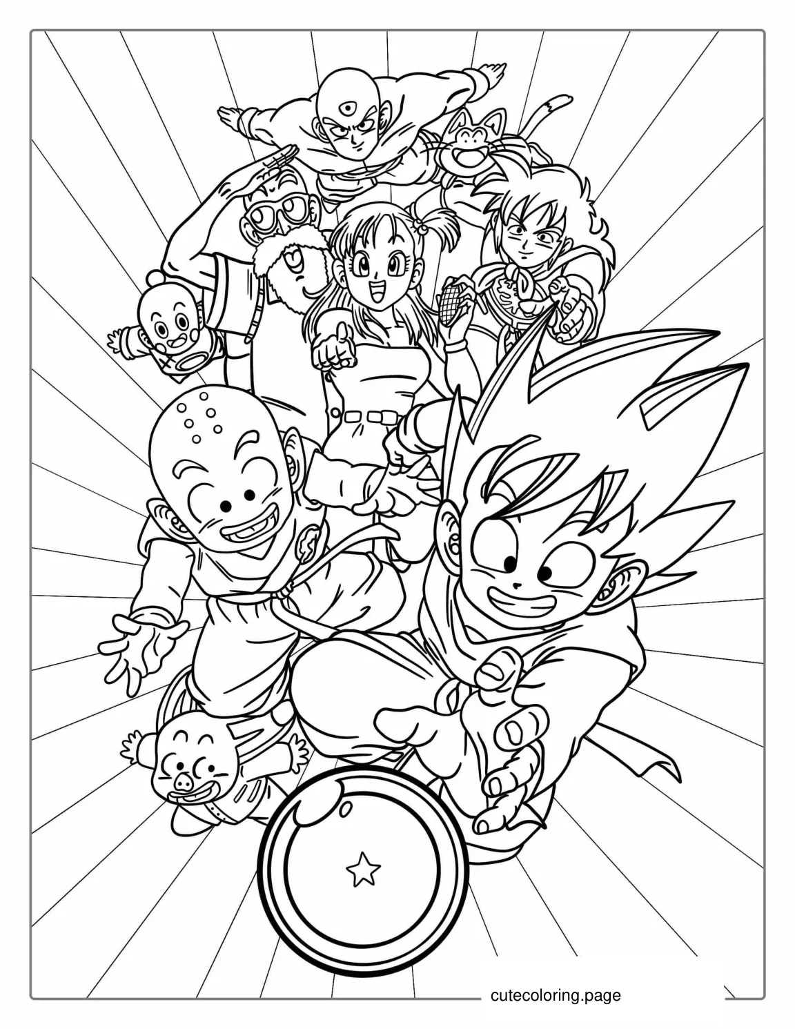 Young Krillin And Goku Coloring Page coloring page