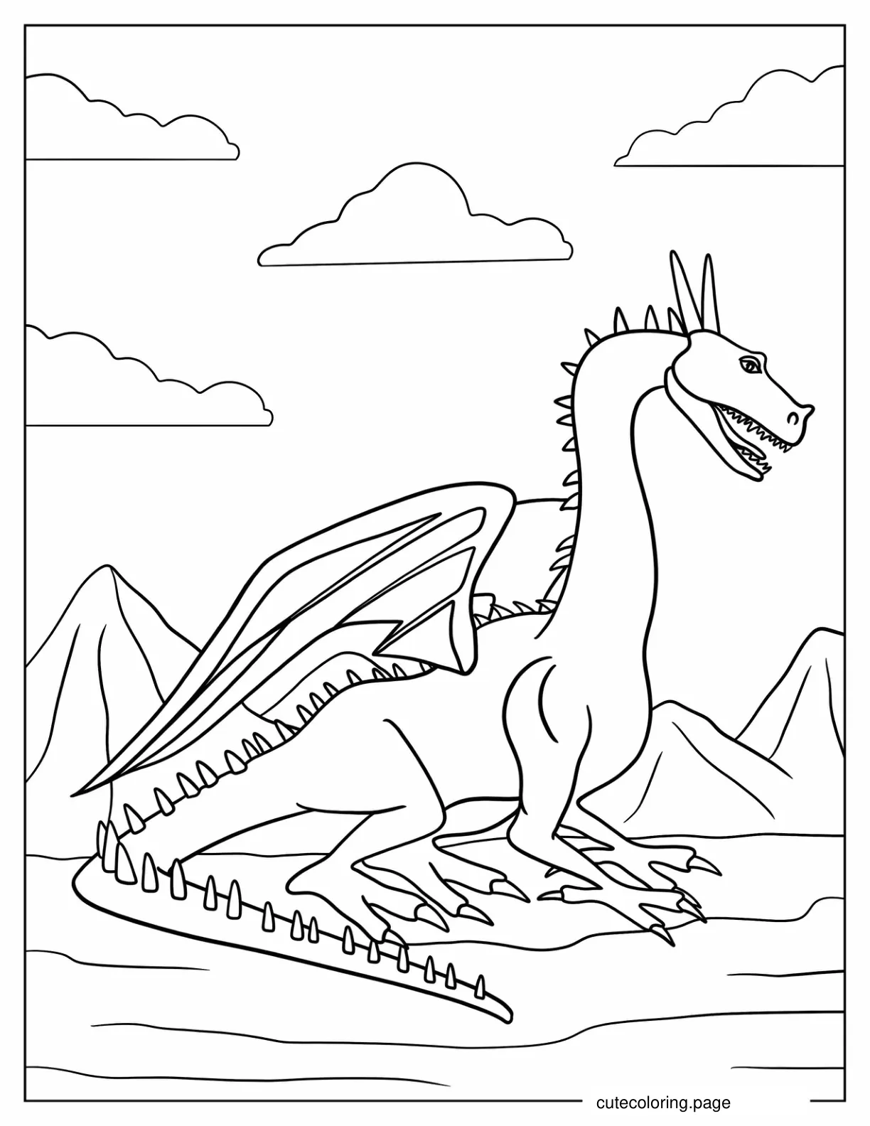 Ancient Looking Dragon To Color coloring page