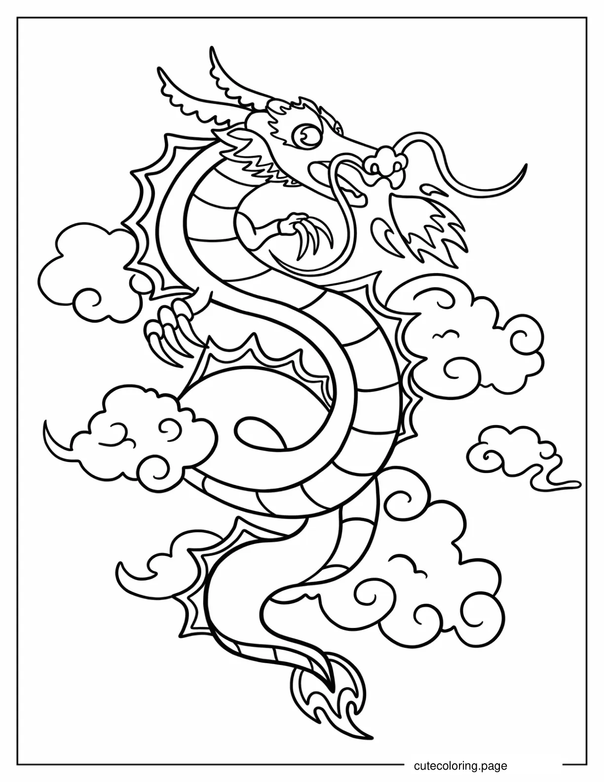 Chinese Themed Dragon To Color coloring page