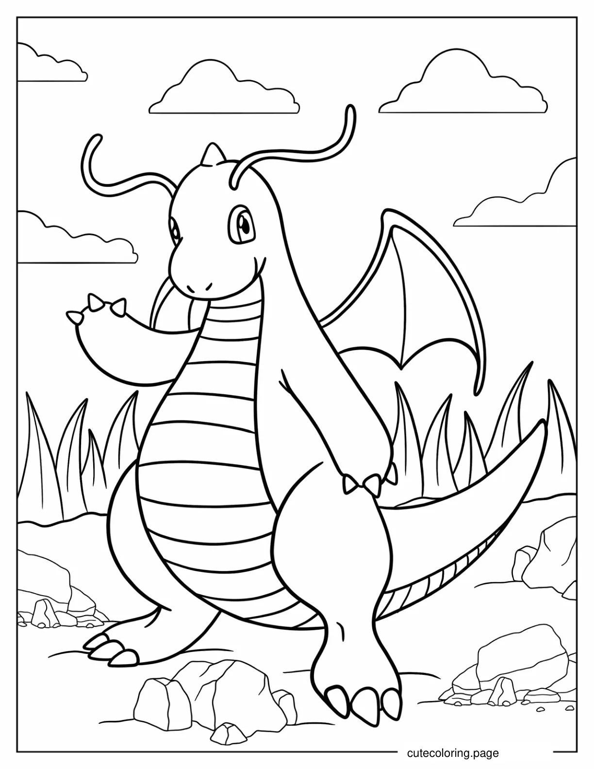 Coloring Page Of Dragonite Pokemon coloring page