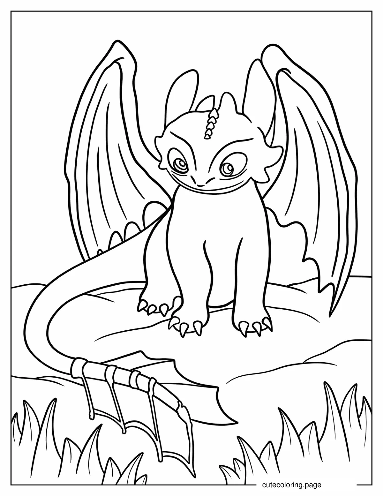 Coloring Sheet Of Night Fury Dragon coloring page