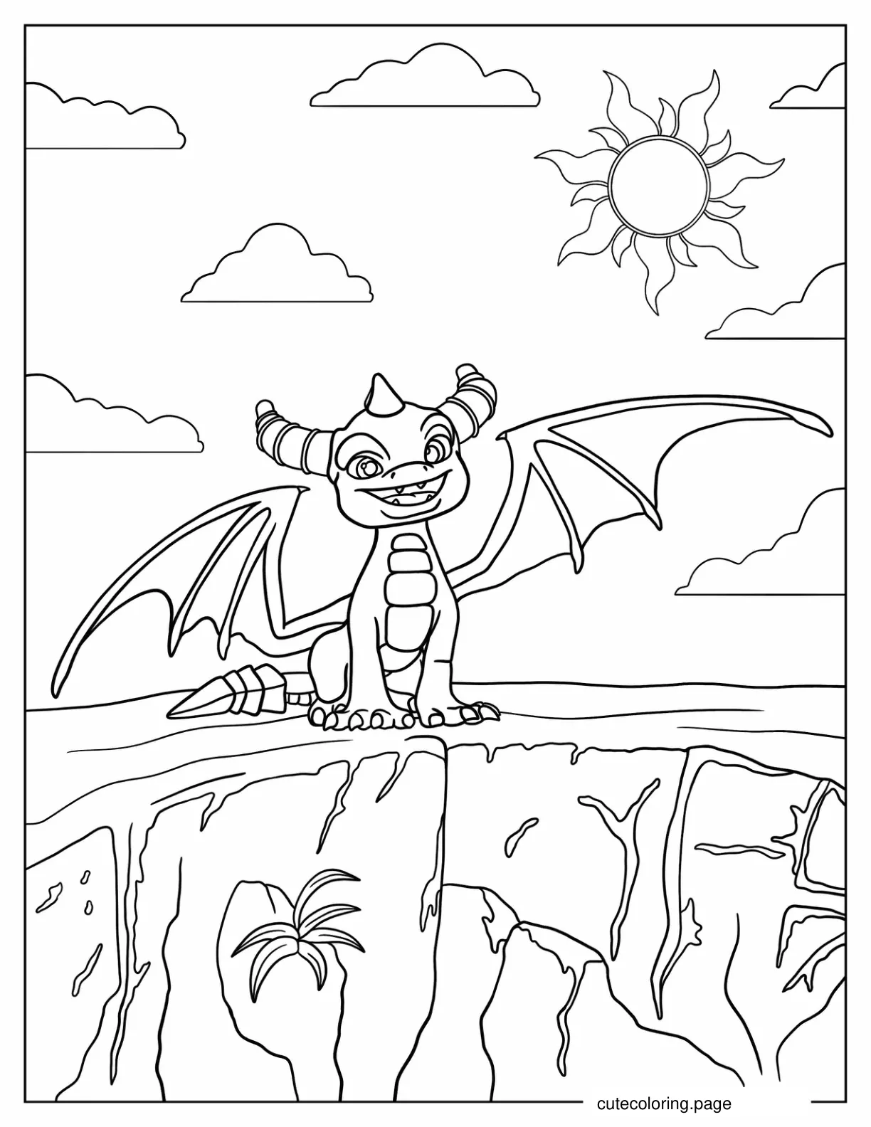 Cute Spyro The Dragon Coloring Sheet coloring page