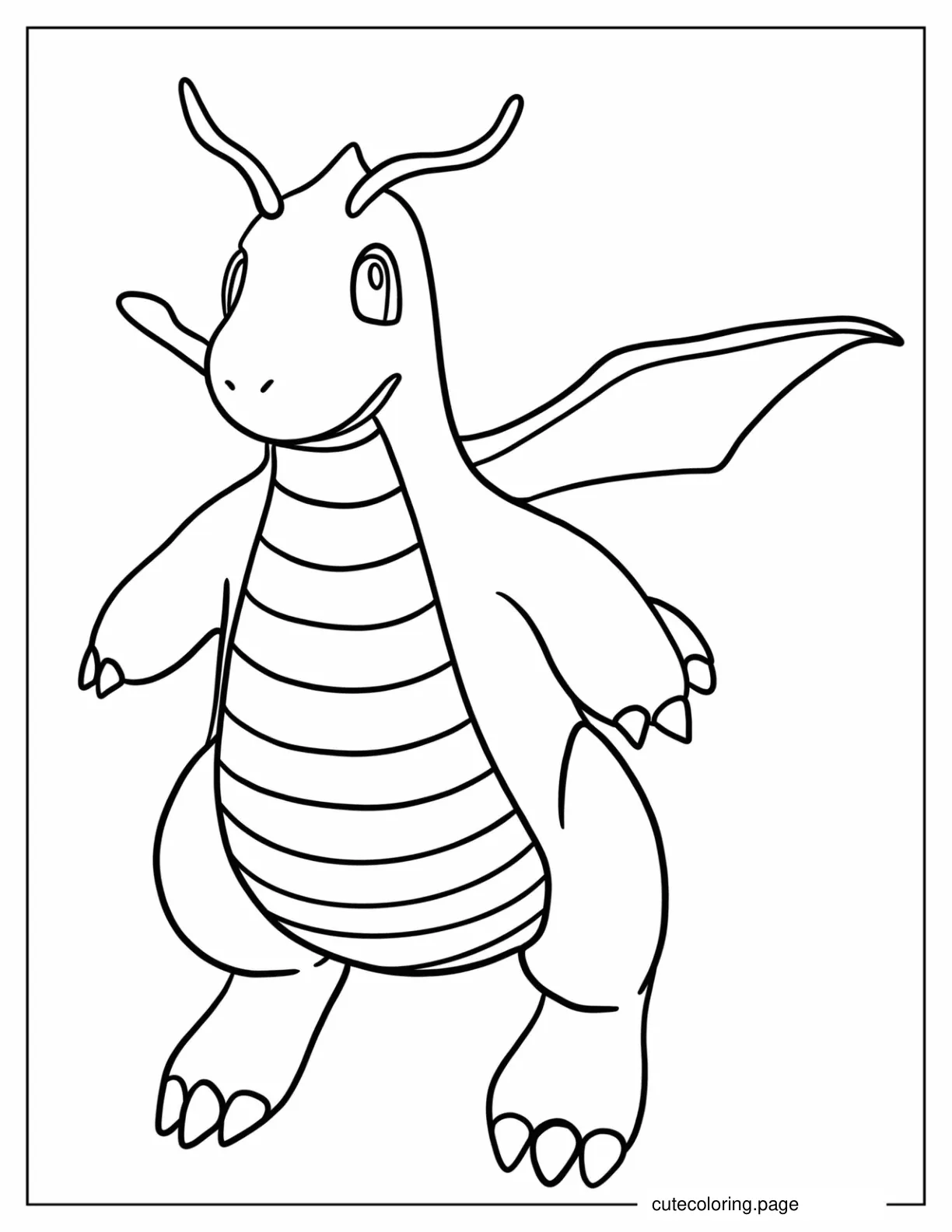 Dragonite Pokemon To Color coloring page