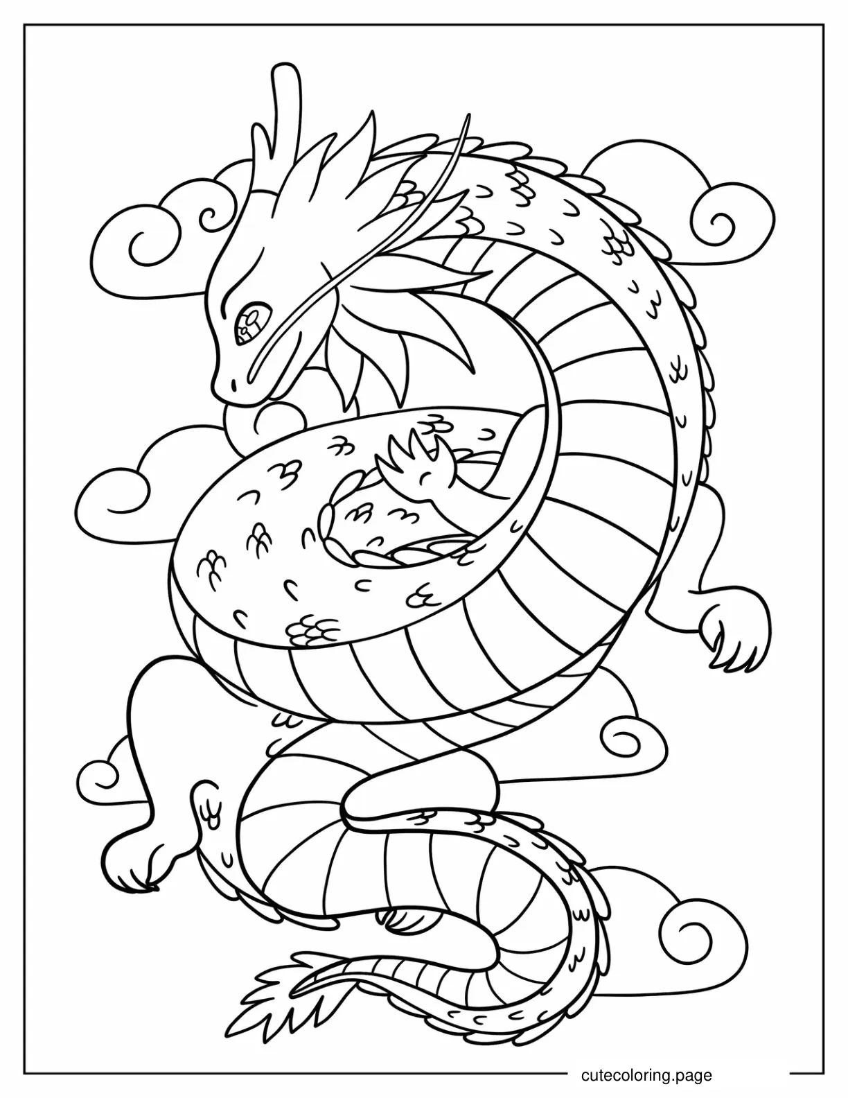 Easy Outline Of Dragon To Color coloring page