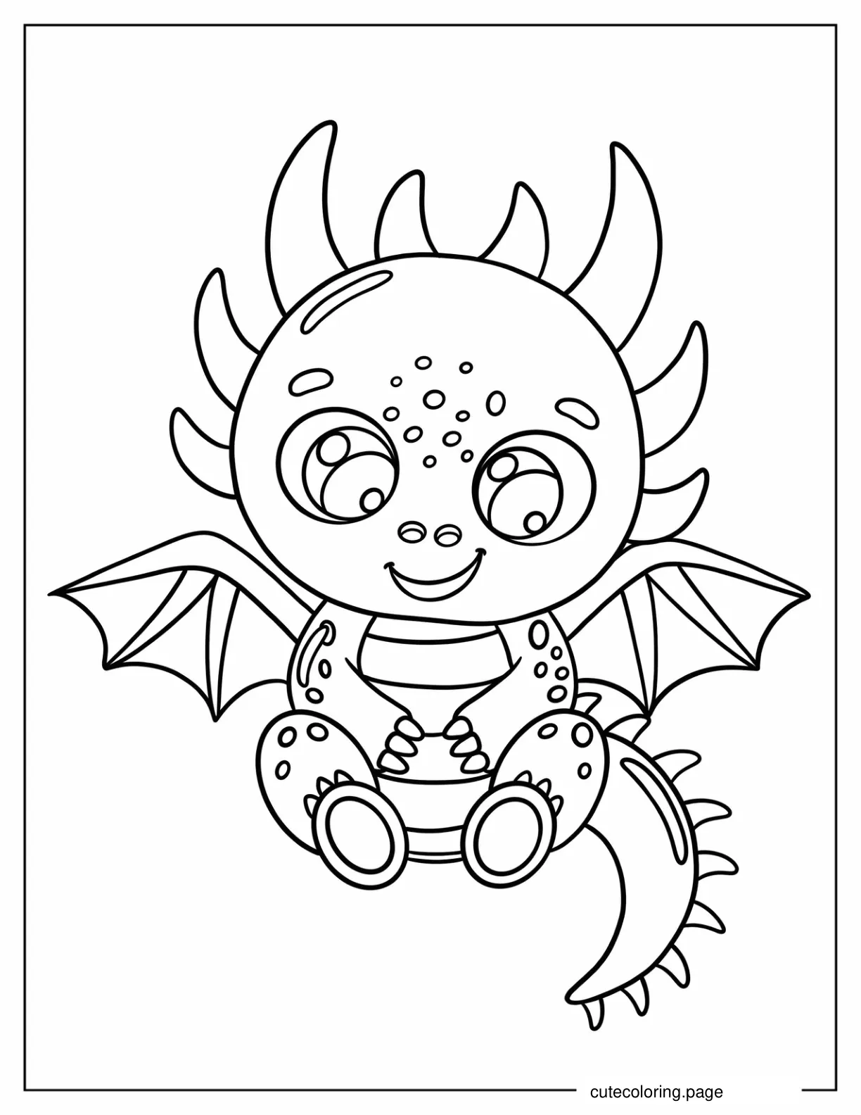 Easy To Color Dragon For Toddlers coloring page