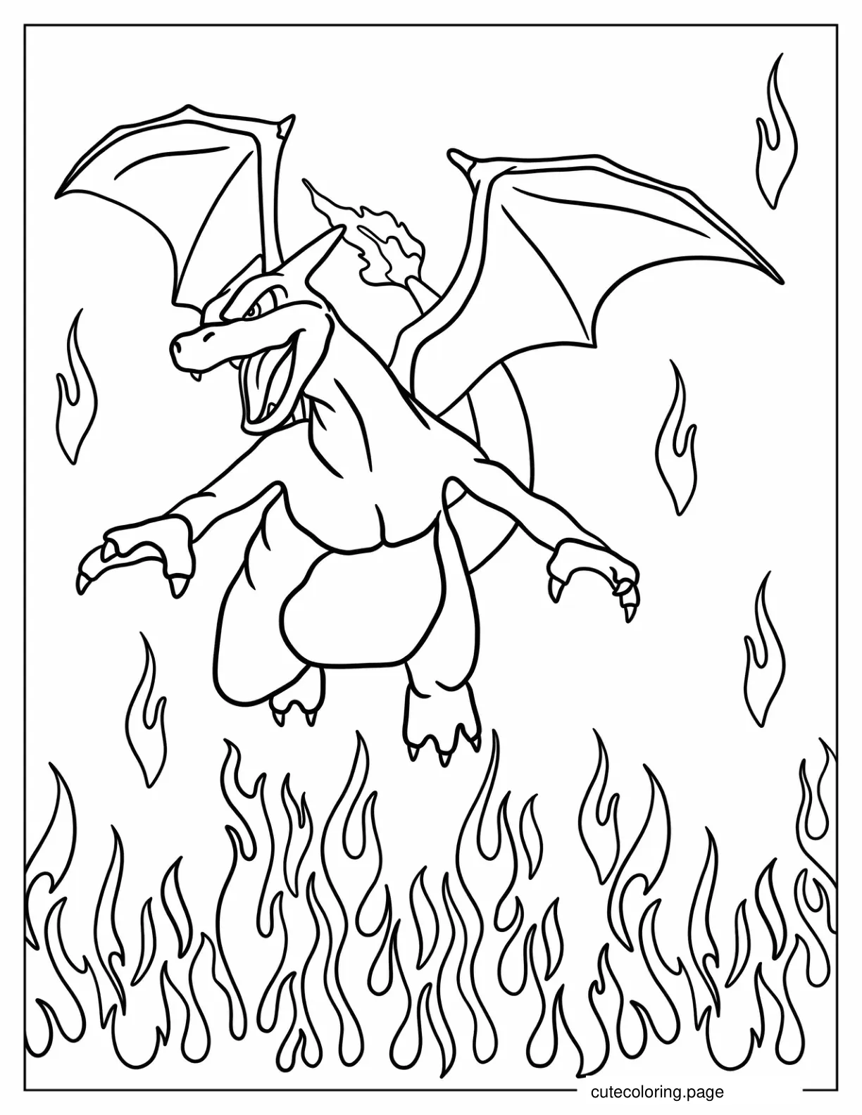 Fire Themed Charizard Pokemon To Color coloring page