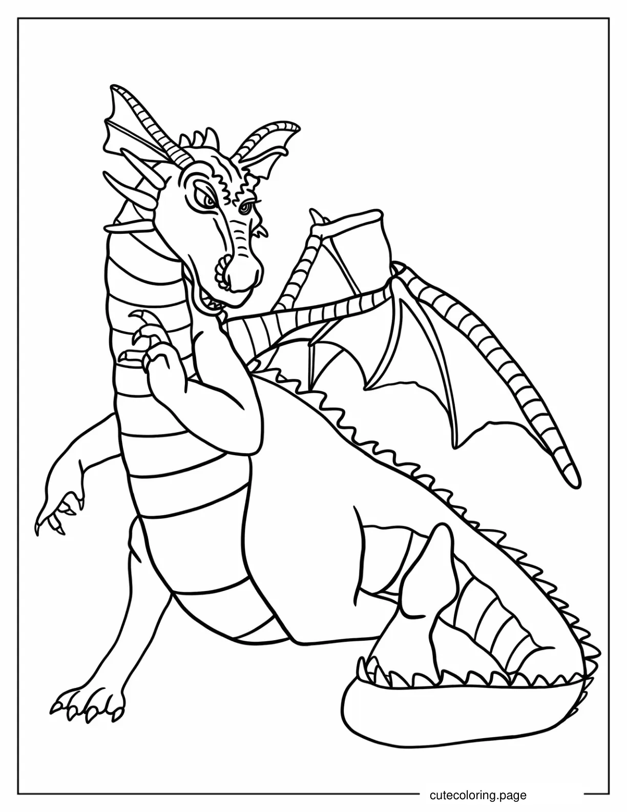 Girl Dragon From Shrek To Color coloring page