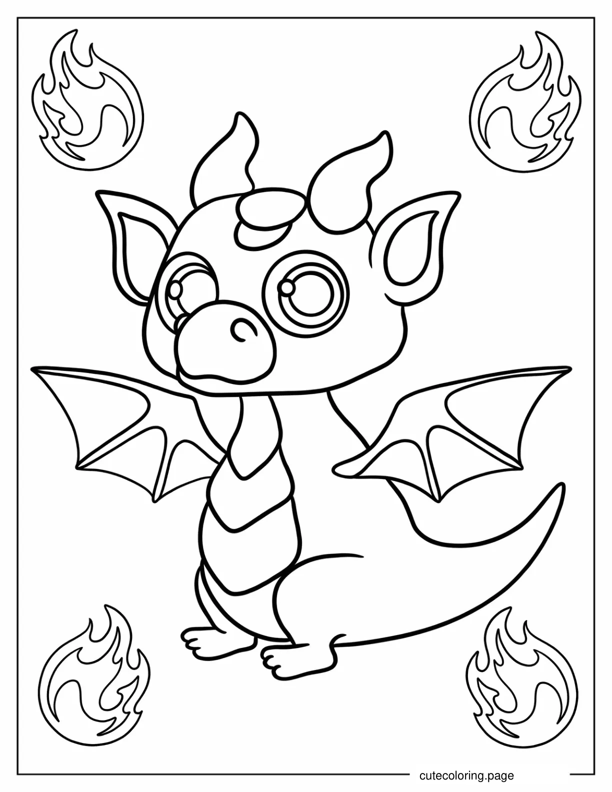 Kawaii Dragon To Color coloring page