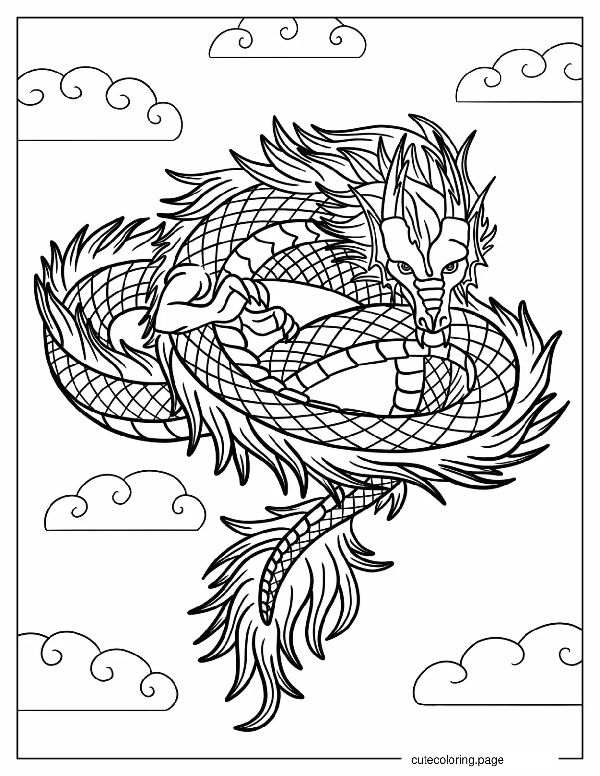 Mythical Dragon Coloring Sheet coloring page