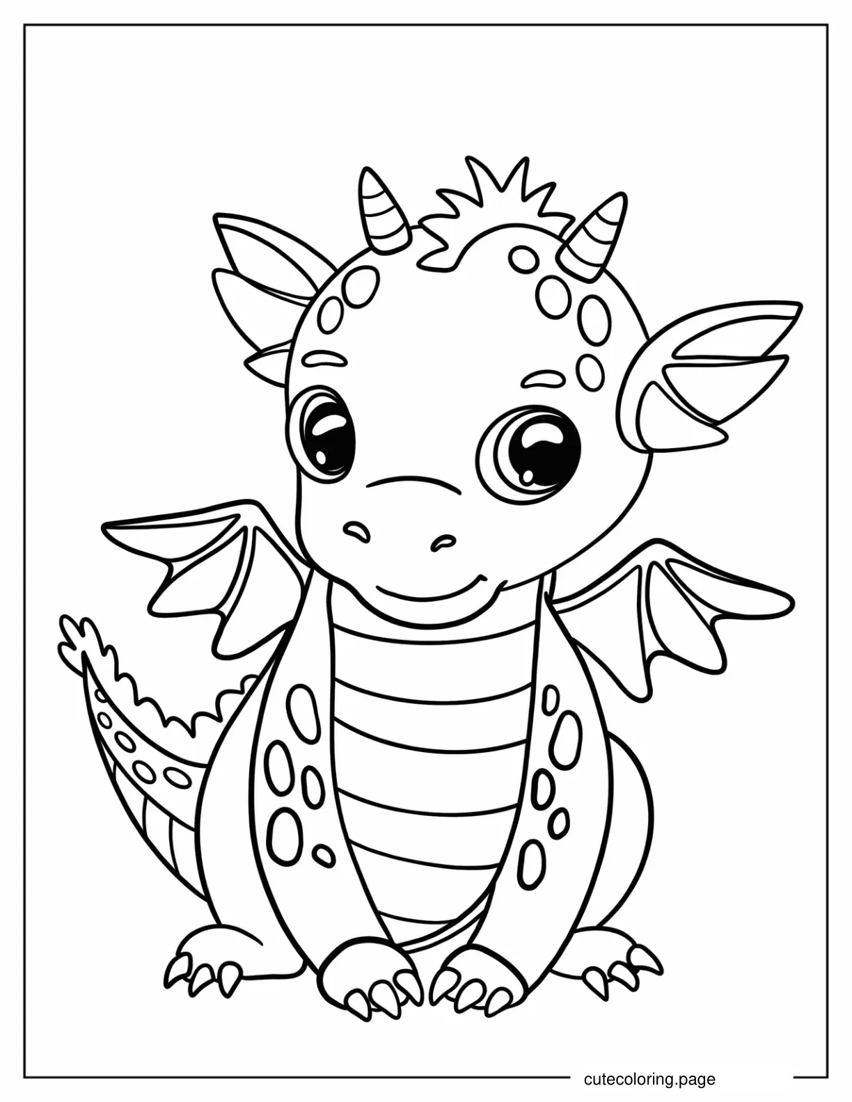 Super Cute Dragon To Color In coloring page