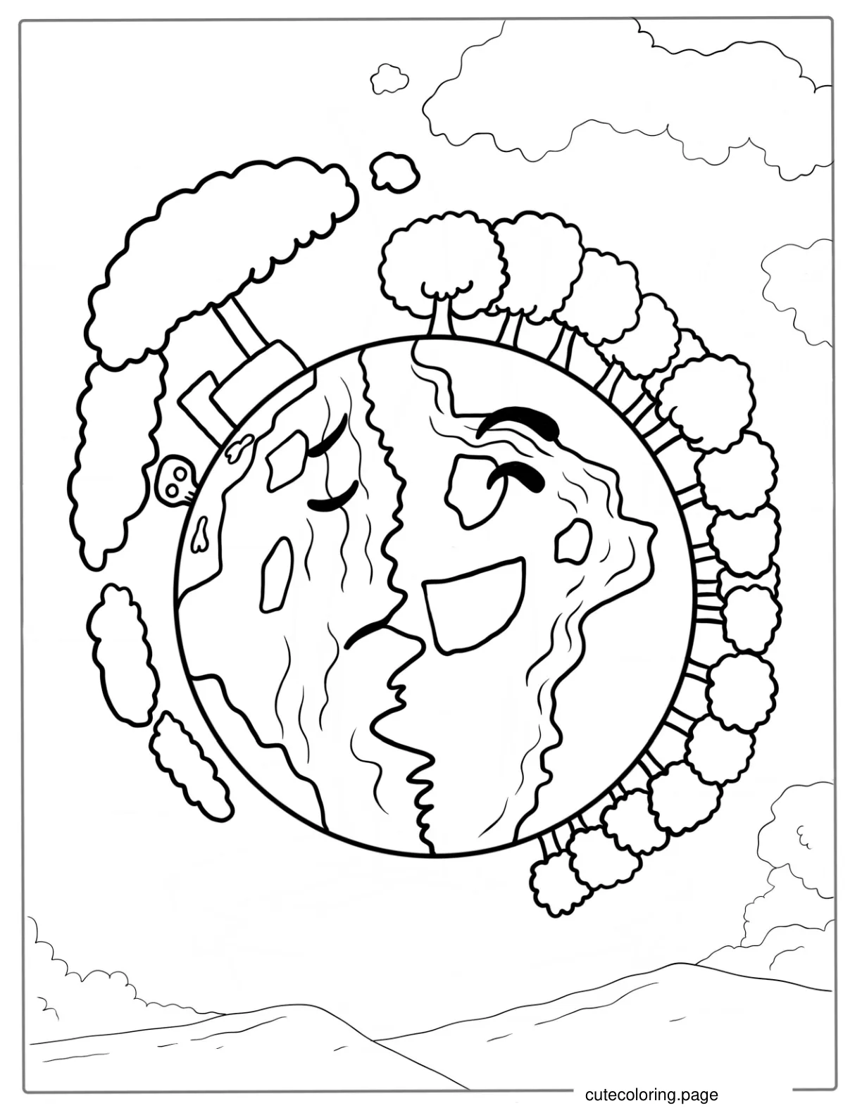 Earth And Climate Change To Color coloring page