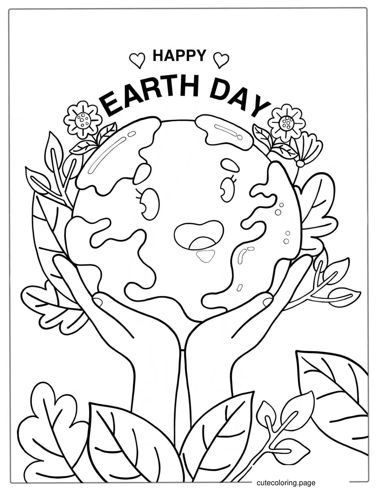 Earth Day Coloring Sheet For Kids coloring page