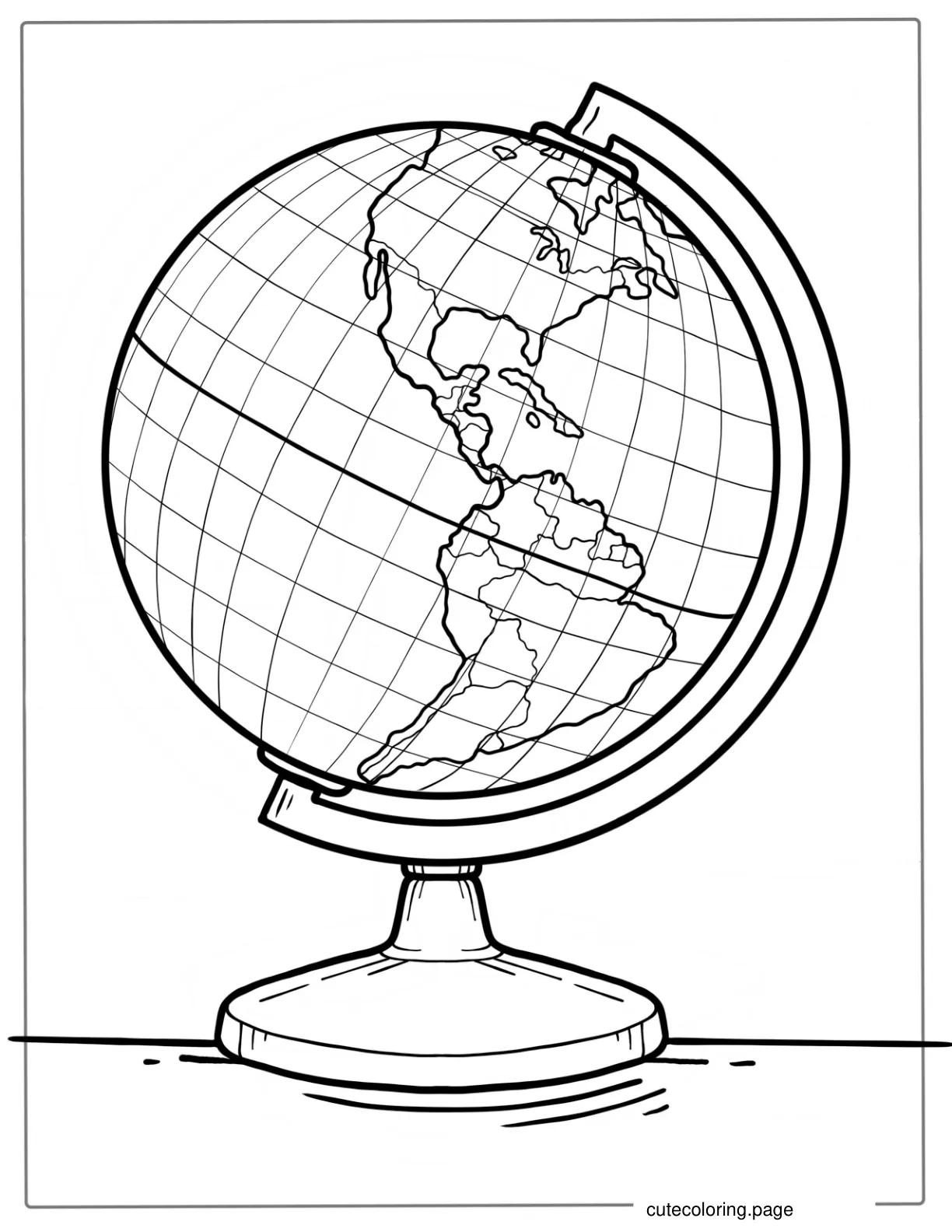 Globe Stand Coloring Page For Kids coloring page